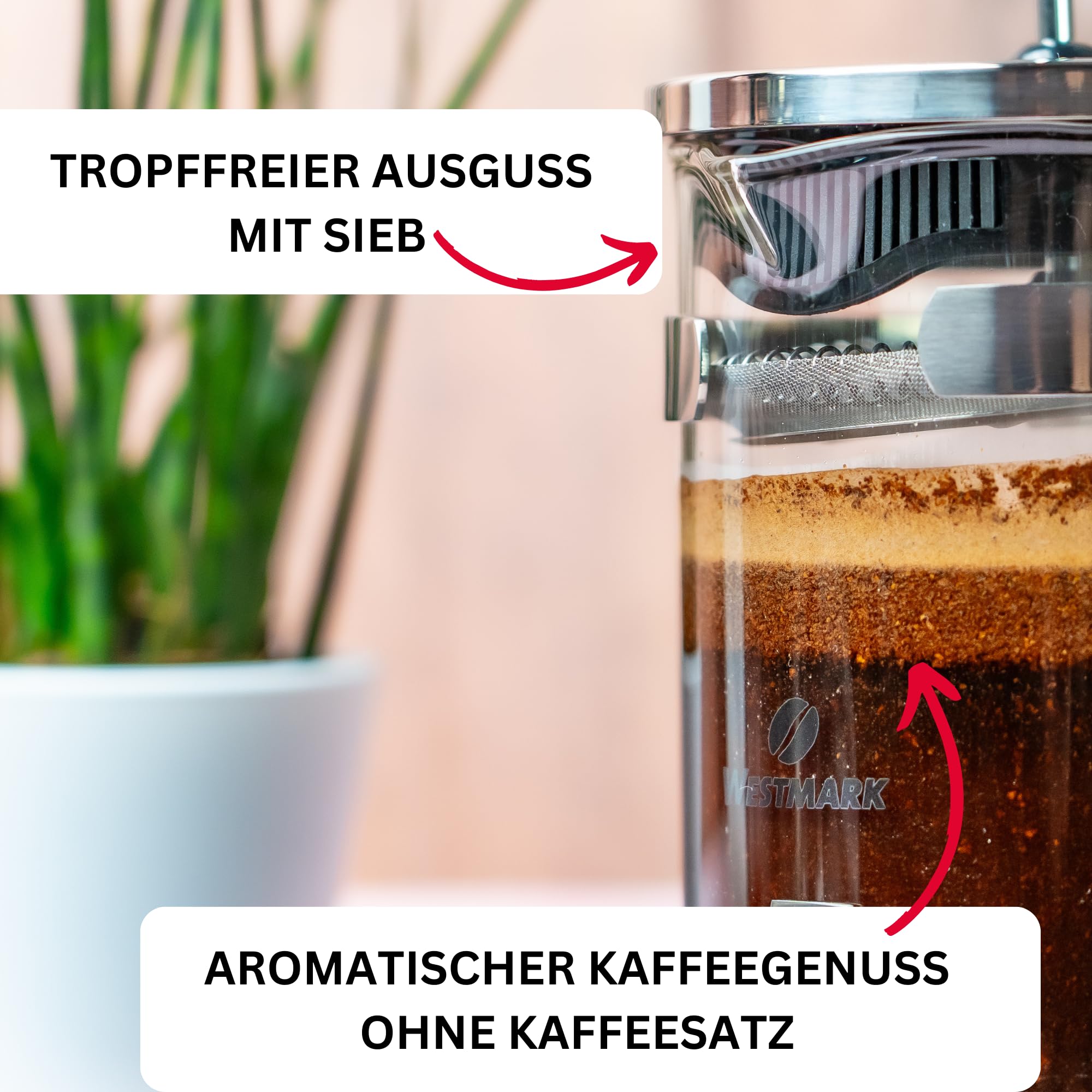 Westmark Caffettiera francese French Press, 500 ml, Brasilia, Senza BPA, Acciaio inox, 24702260