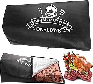 BBQ Blanket for Resting Meat, Reusable Reat Insulated Resting Bag, Smoker Meat Resting Blanket, Insulated Brisket Resting Blanket with Wide Mouth Perfect for Gifting, (25in Black)