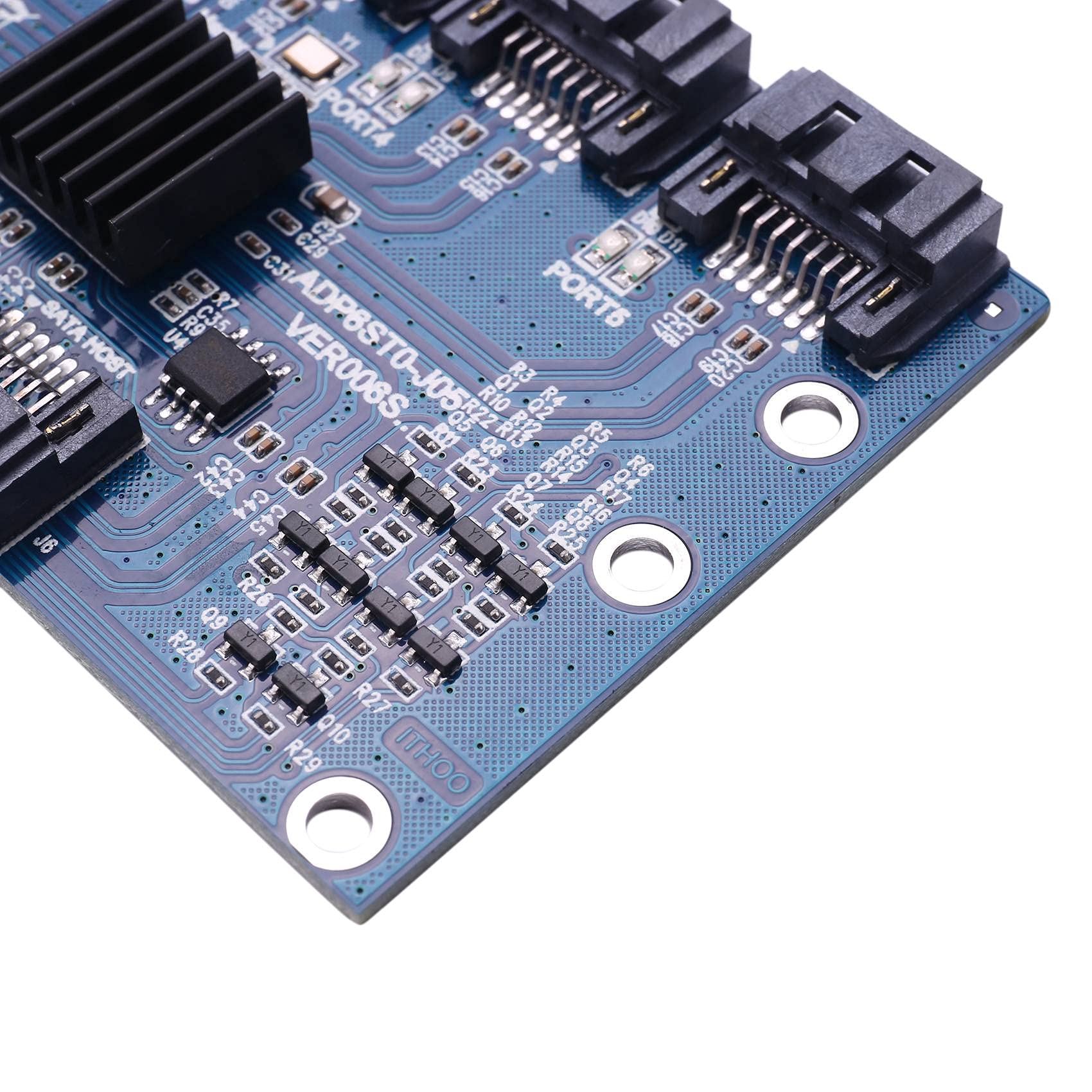 Tarjeta Controlador Tarjeta Madre Tarjeta De ExpansiÓN 1 A 5 Puertos Sata3.0 6 Gbps Multiplicador Adaptador De Tarjeta Vertical De Puerto para Computadora
