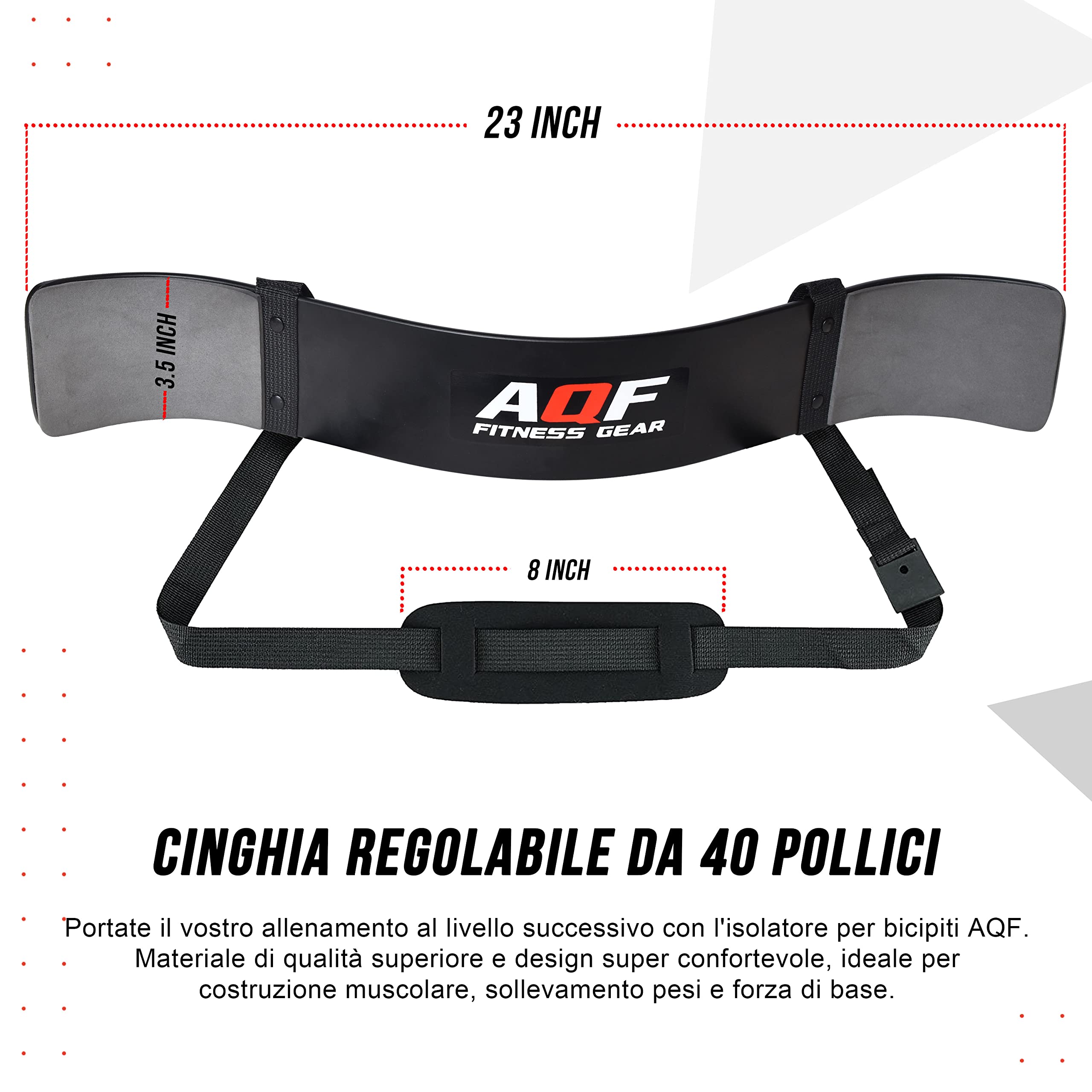 AQF Arm Blaster, Manubri Palestra Biceps Curl, Supporto Bilanciere Curvo ABS Trainer, Bicipiti Isolatore, La Forza Muscolare Tricipiti Allenatore Braccia Bomber per Sollevamento Pesi & Fitness