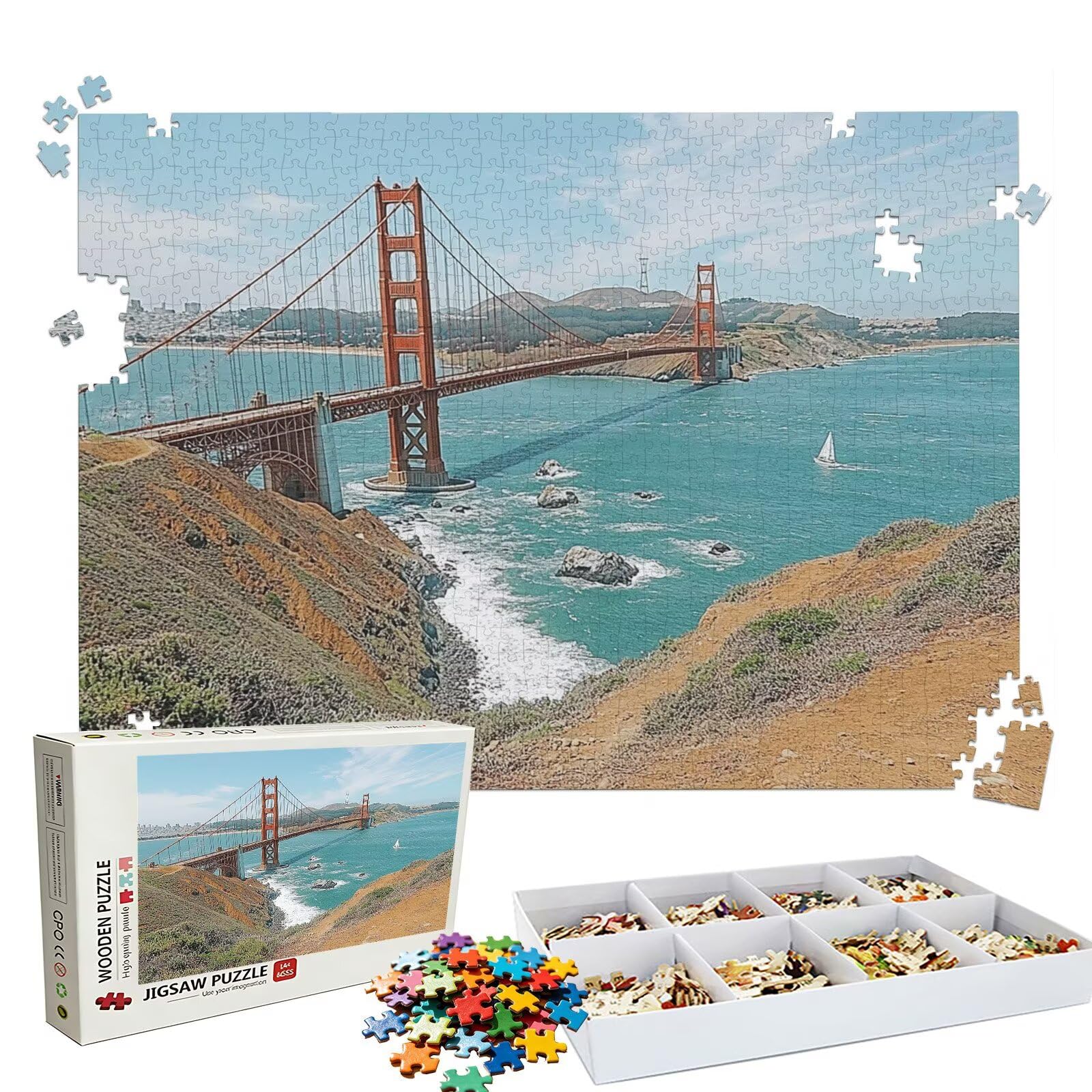 Puzzle 1500 elementów morskich most - duże drewniane puzzle - 1500 elementów dla dorosłych - gra inteligencyjna - opakowanie pudełkowe - precyzyjne cięcie - jakość kolorowe puzzle do wystroju domu W3H