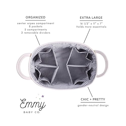 Miniatura 4 de Organizador de pañales de cuerda, contenedor de almacenamiento grande para guardería, organizador de automóvil, cesta de baby shower, con 8