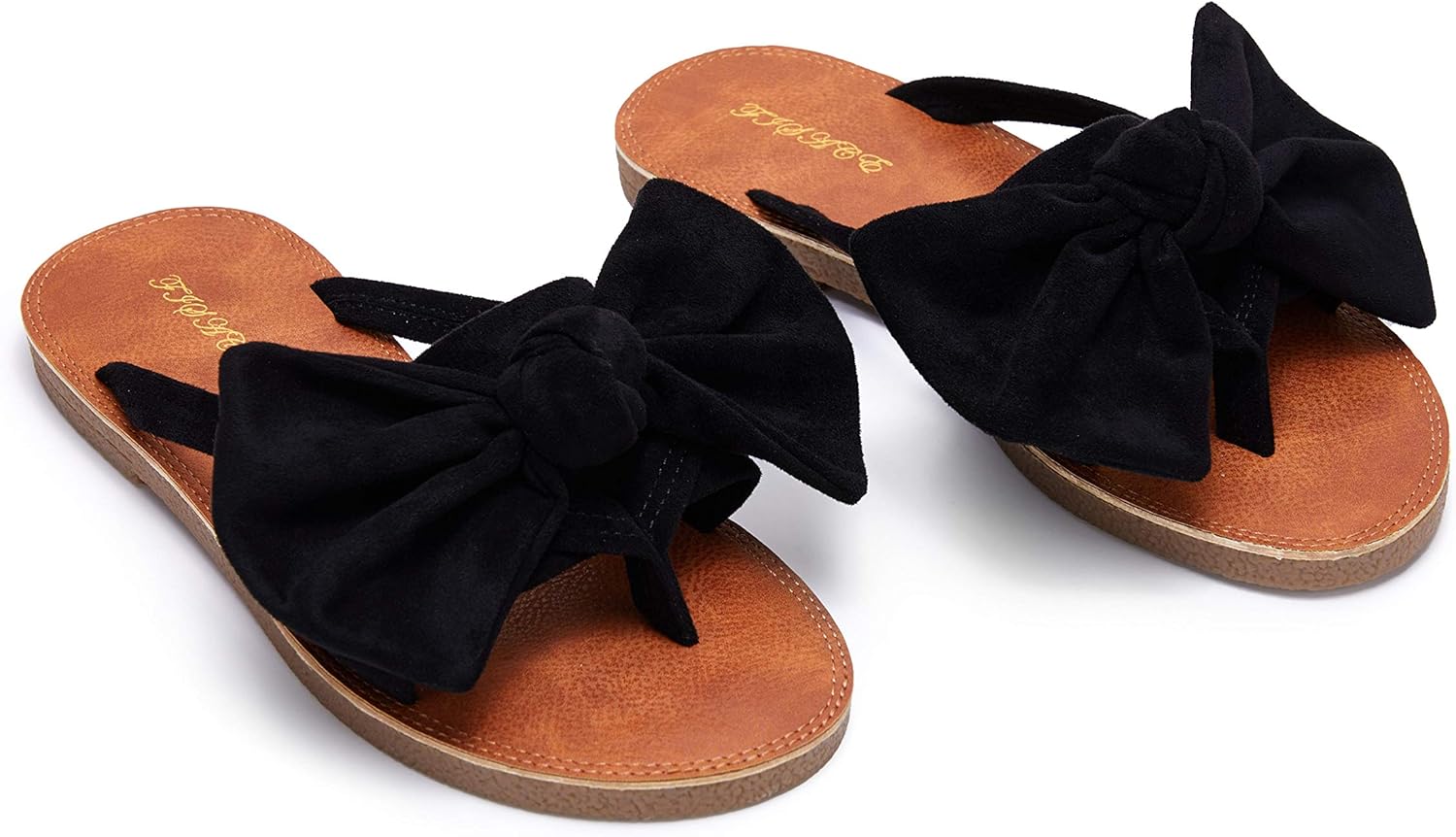 FISACE Womens Slip On Flip Flops Ring Toe Strappy Summer Gladiator Flat Sandals - Image 5