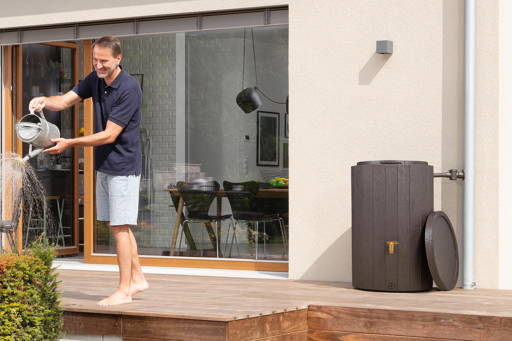 4rain MADERA zbiornik na deszczówkę 220 l brązowy