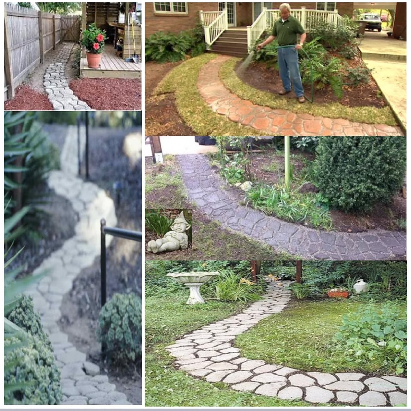 Moule Pas Japonais Exterieur Jardin, Moules à Béton en Plastique, Moule de Trottoir, Dalle de Béton Carrée à Faire Soi-même, 36/43/50cm en Option