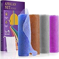 Vista 20 de 4 Piezas de Paño de Baño Exfoliante Toalla de Ducha Esponja de Red Africana Paño de Lavado Japonés Esponja Exfoliante para la Cara Esponja de Luffa