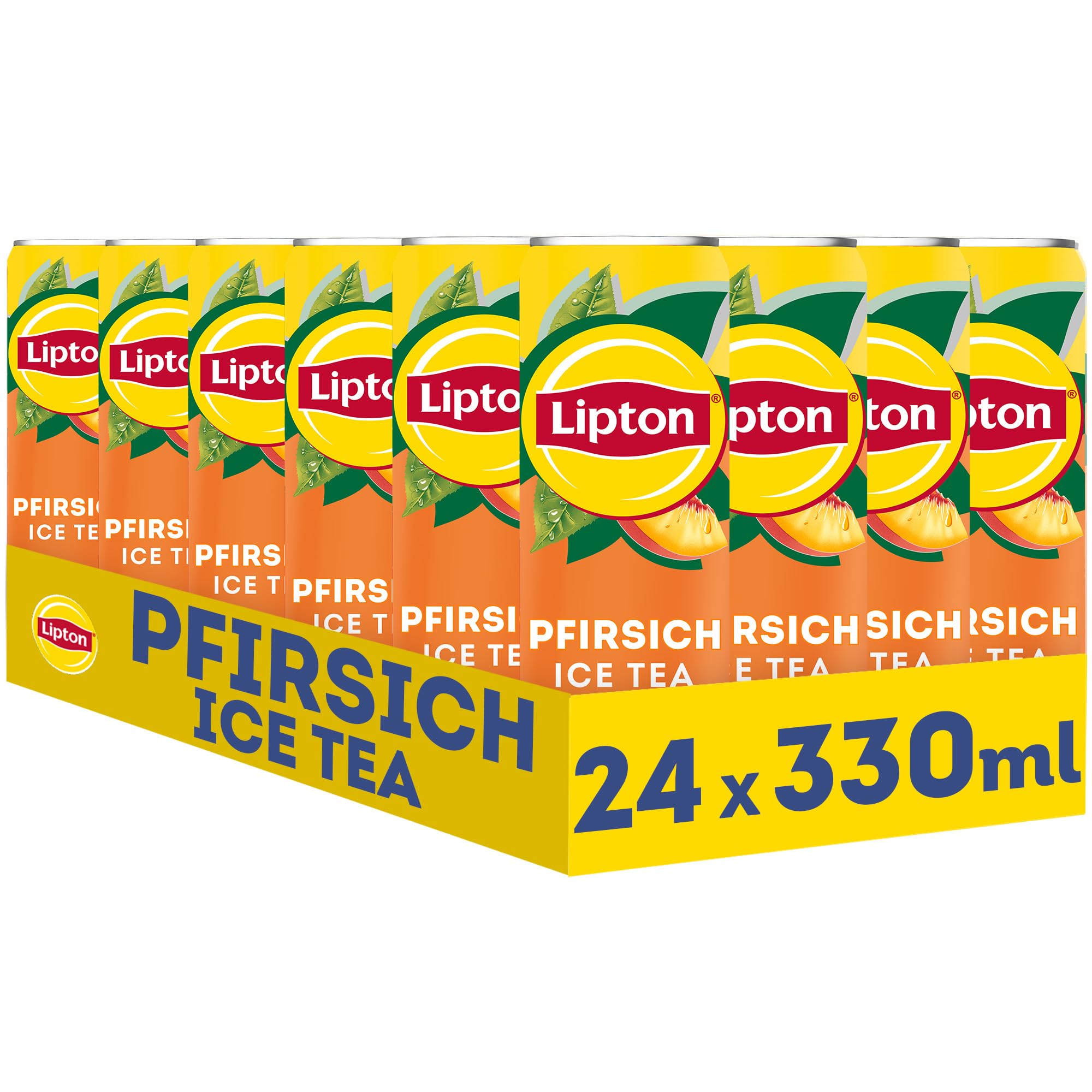 LIPTON ICE TEA Peach, Ice Tea mit Pfirsich Geschmack, Einweg (24 x 0.33 L) (Verpackungsdesign kann abweichen)