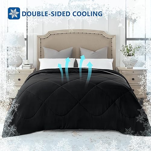 Miniatura 2 de UNIKOME Edredón refrescante de doble cara tamaño King, manta refrescante ligera de verano de lujo para sudores nocturnos y personas que duermen con