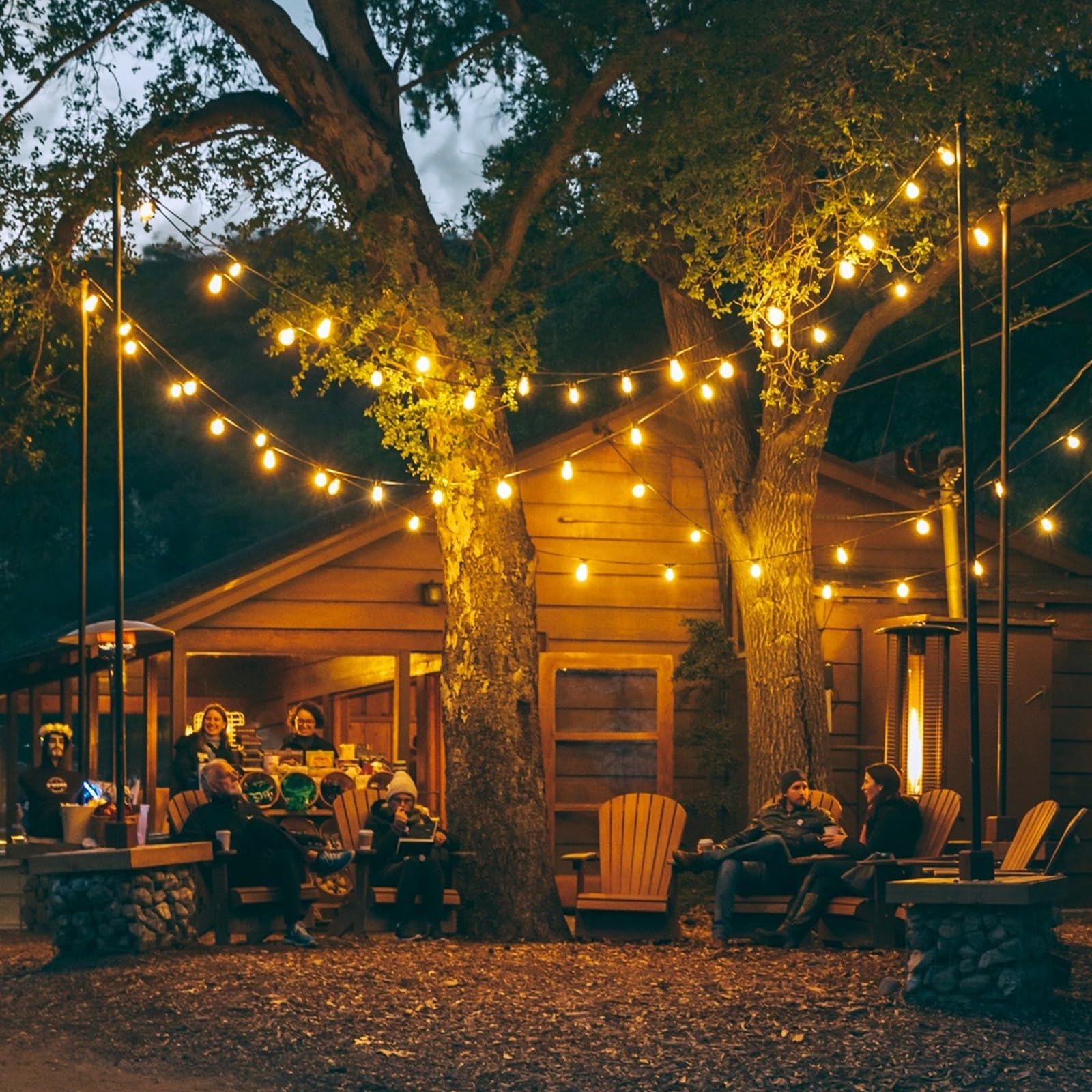 Goffii Solar Lichterkette Aussen Mit 20 Glühbirnen 12.5M Lichterkette Außen Wetterfest Warmweiß mit 8 Modi Memory-Funktion Timer für Vintage Deko Gärten Terassen Hochzeiten Balkon Party Hochzeit