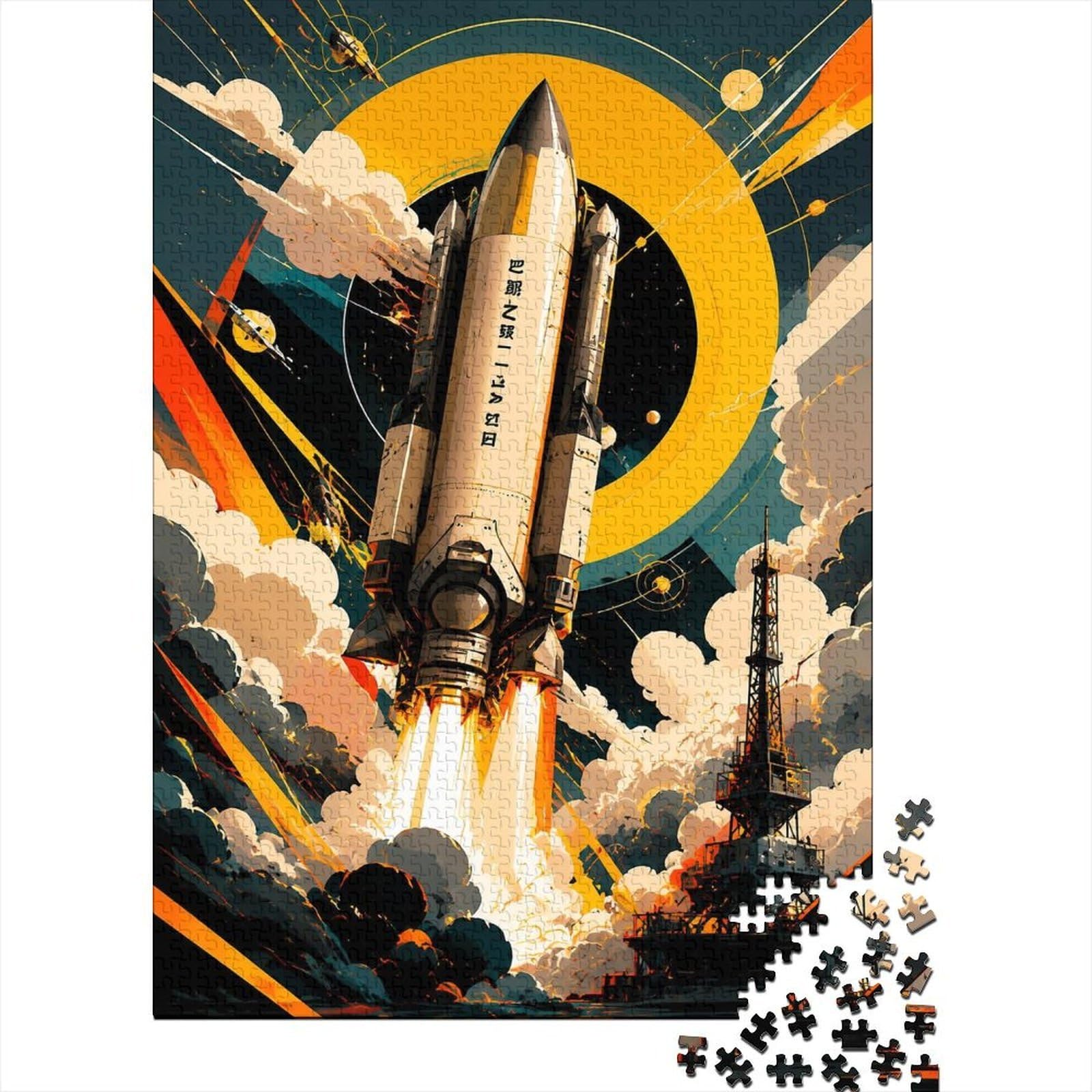 Rocket Launch 1000 Pieces Mini Jigsaw Puzzle for Adults