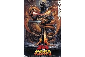 Godzilla vs King Gidorah: Fierce Kaiju Fury on Wall Poster
