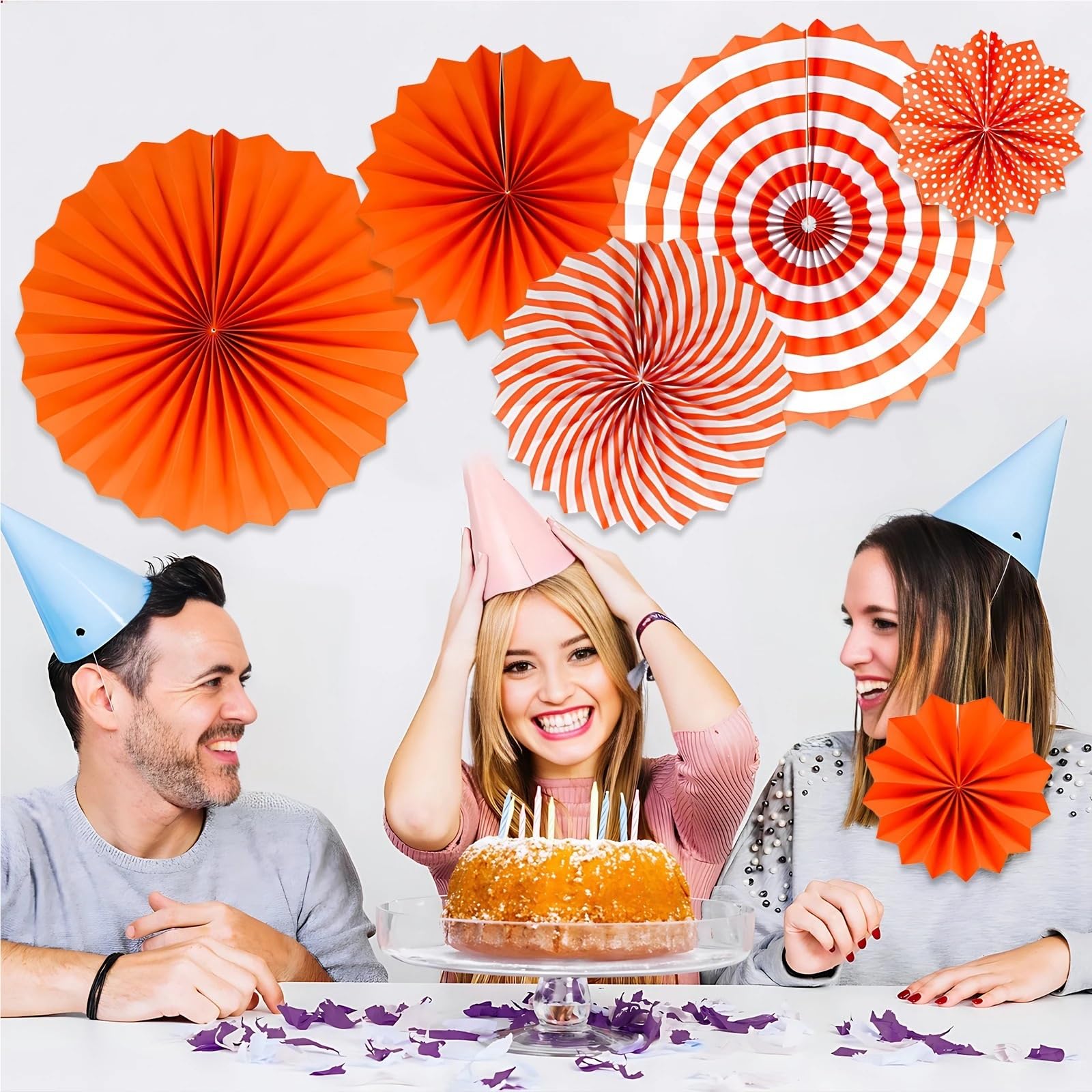 5 set di ventagli floreali da appendere in carta per camera da letto e