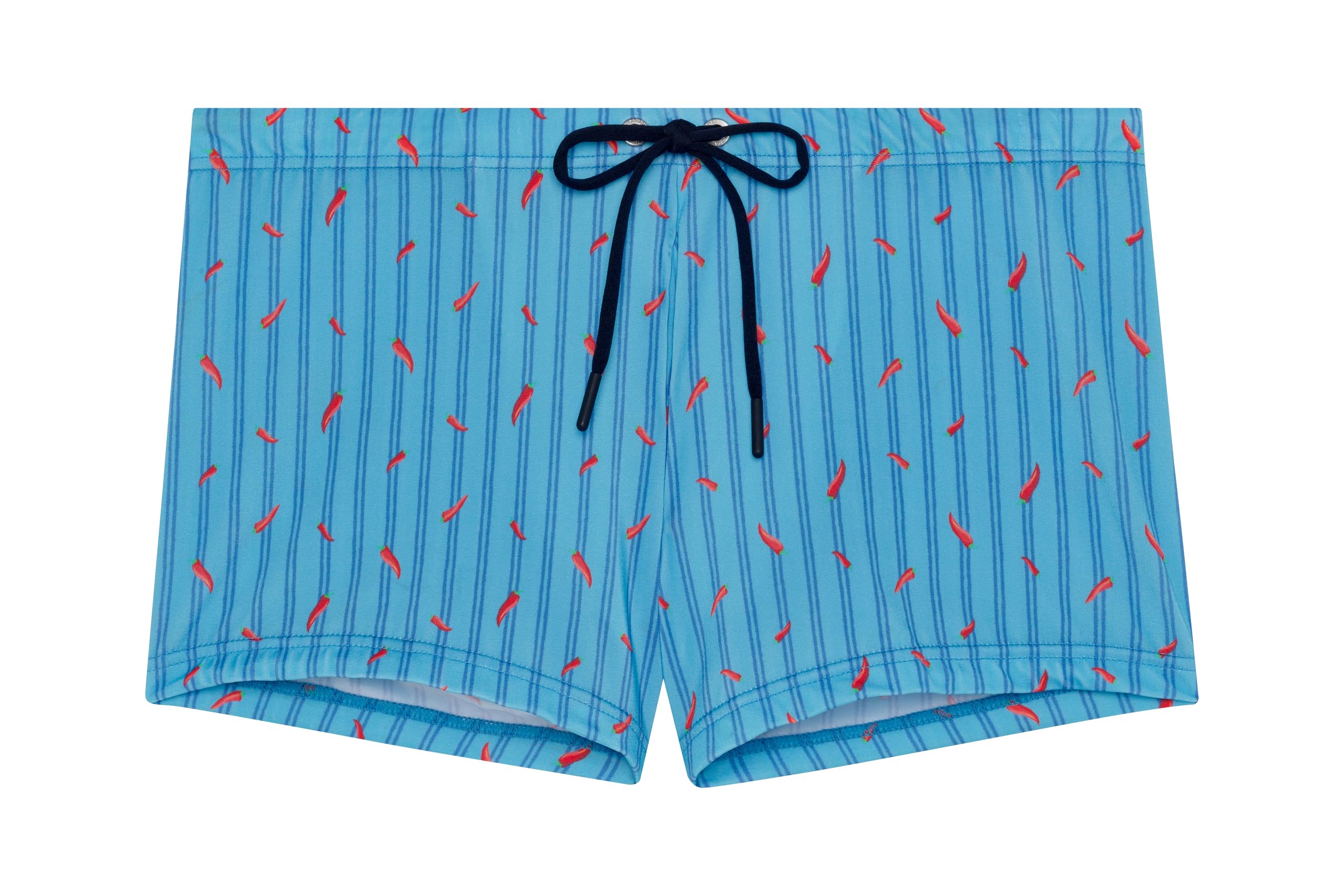 Hom Men's Boxer de Bain Espelette Swim Briefs, Turquoise Print, XL