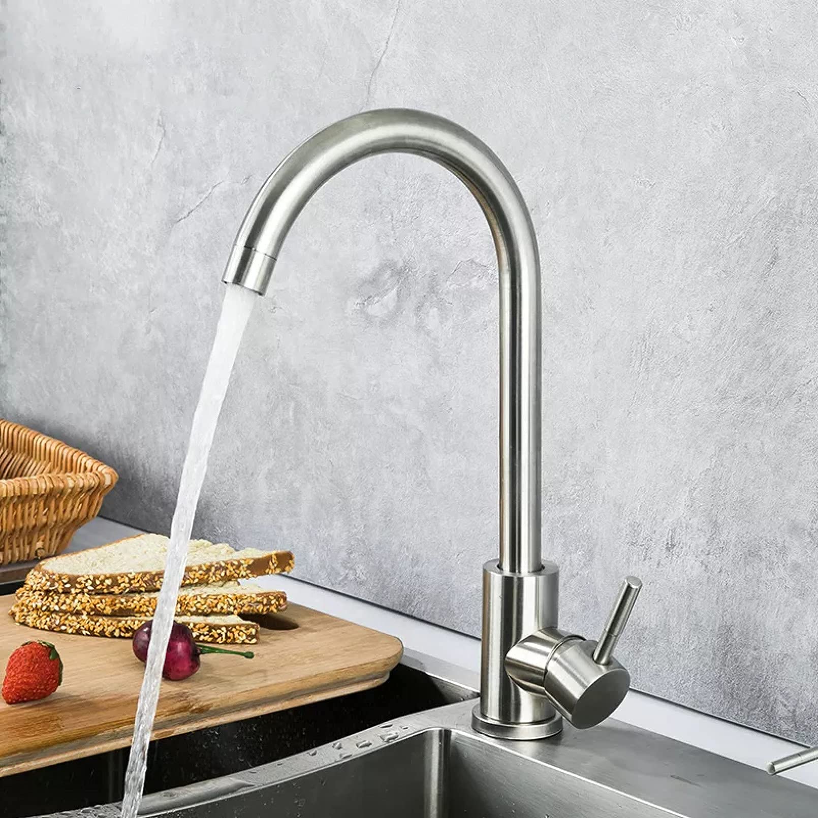 Zychsjxa Stainledd Steel Kitchen Faucet Sink Mixer Single Handle Taps It's So Kind Of You