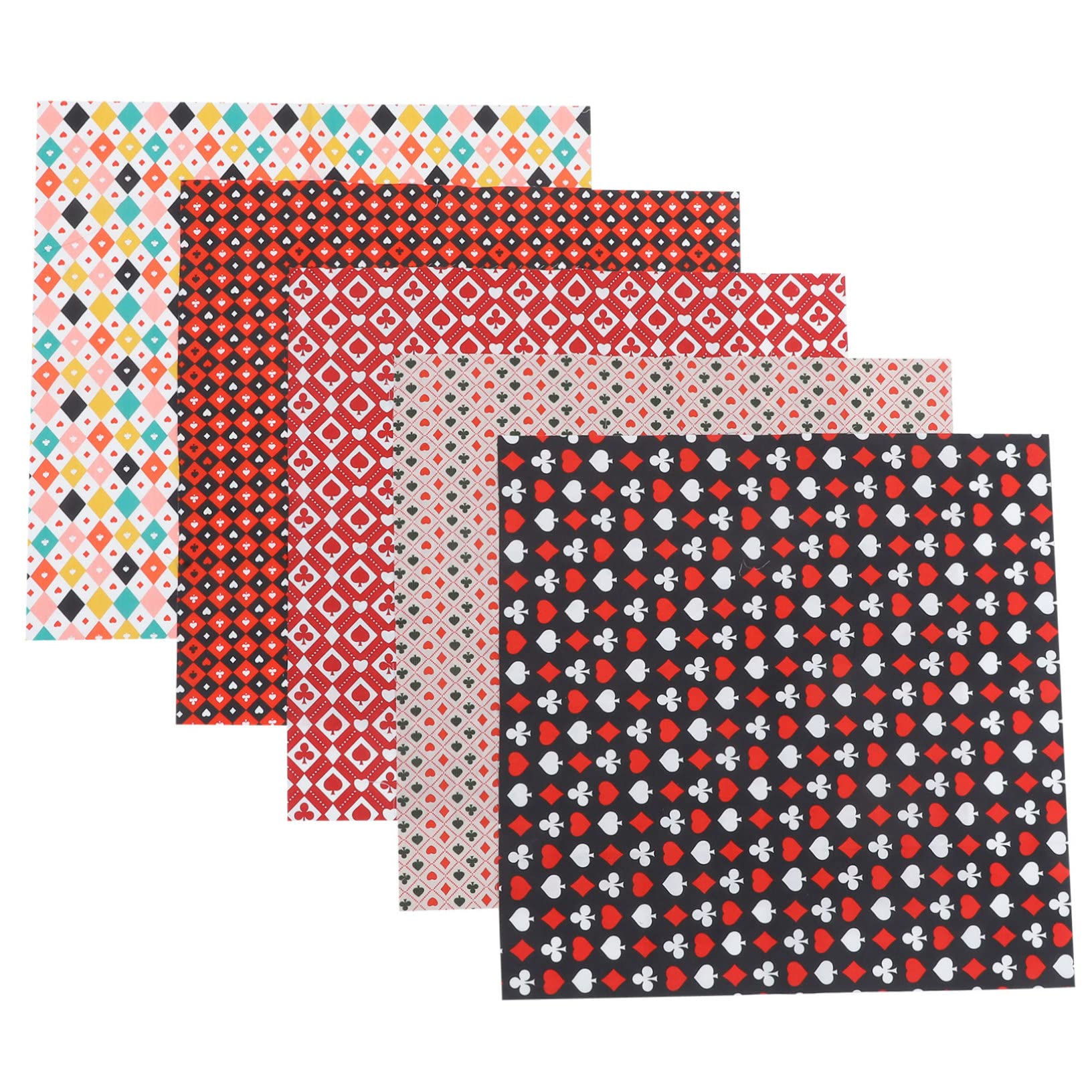 NUOBESTY 3 Set Di Fogli Di Tessuto Per Patchwork Quilting Decorazioni A Forma Di Cuore Per Cucito E Festival 5 Fogli * 3