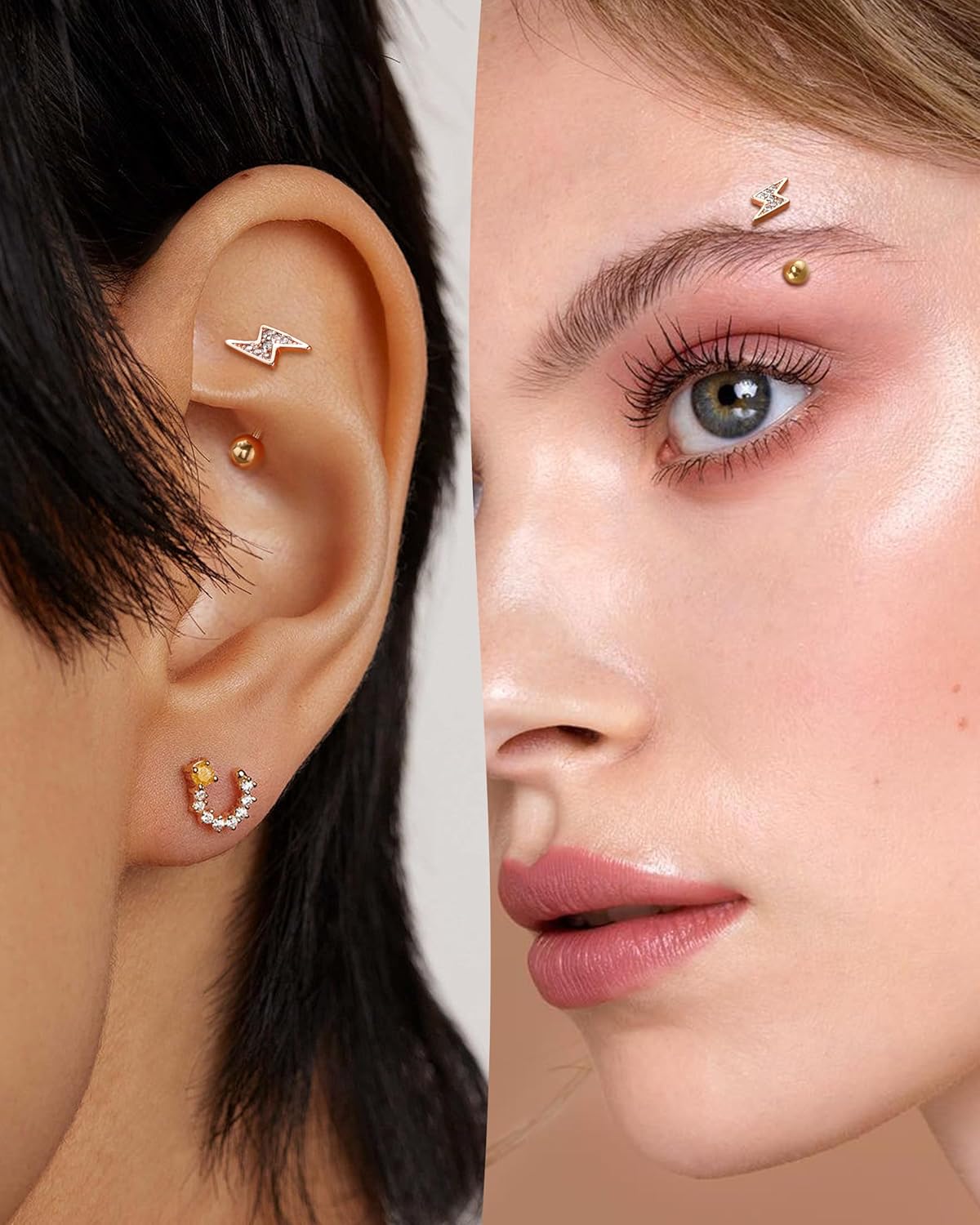 Lighting Rook Earrings 16G Eyebrow Rook Jewelry Surgical Steel Eyebrow Rook Piercing Jewelry - Image 2