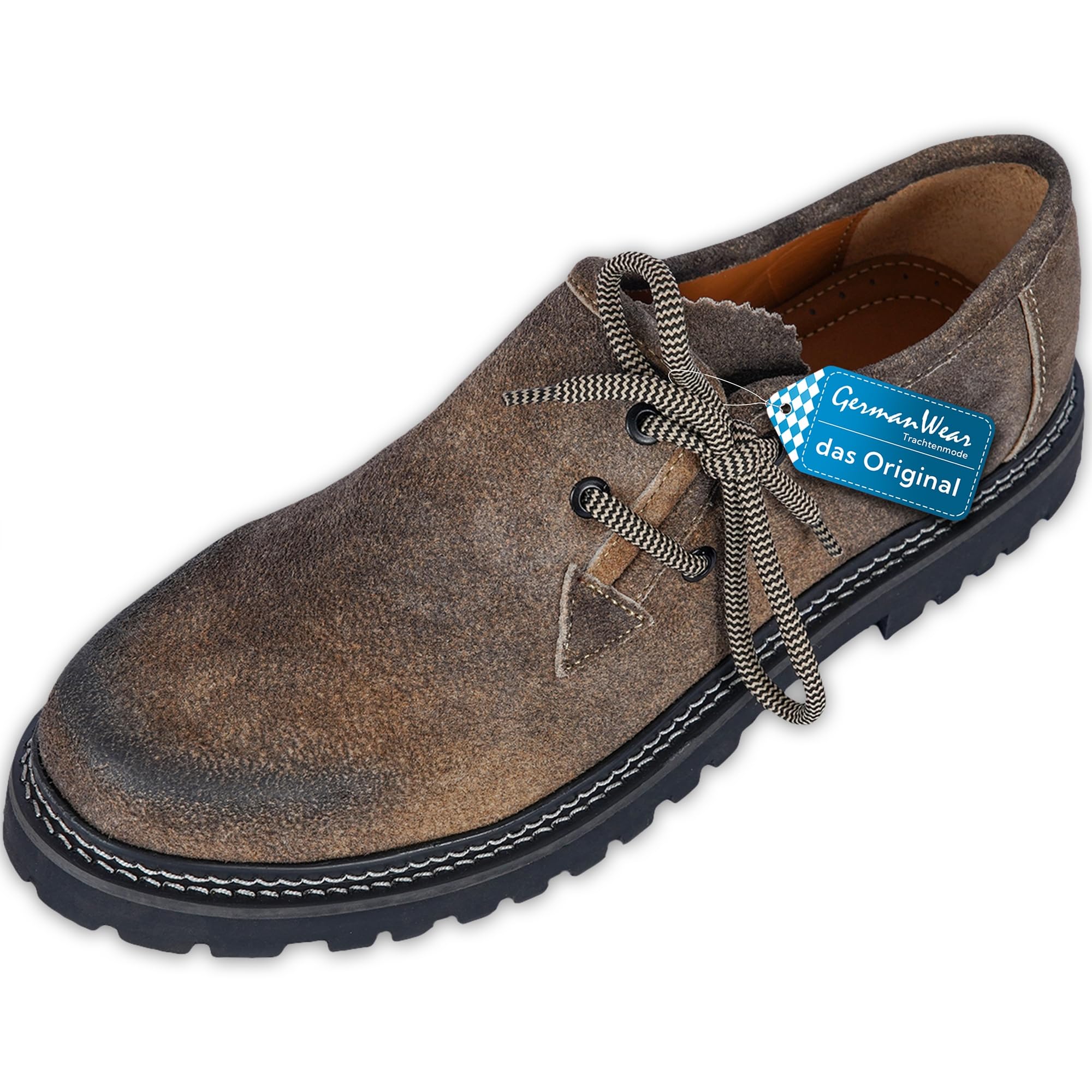 German Wear Scarpe da avena, originali, fatte a mano, in pelle scamosciata, con 2 lacci