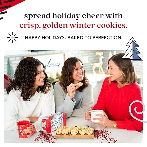 Miniatura 36 de David's Cookies Mini galletas navideñas en lata de muestra dulce, mini galletas navideñas surtidas con chispas de chocolate y chocolate blanco