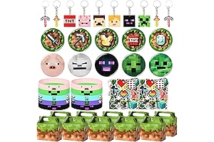 Minecraft Keychains Party Favors, 40pcs Miner Theme Party Decoration Set
