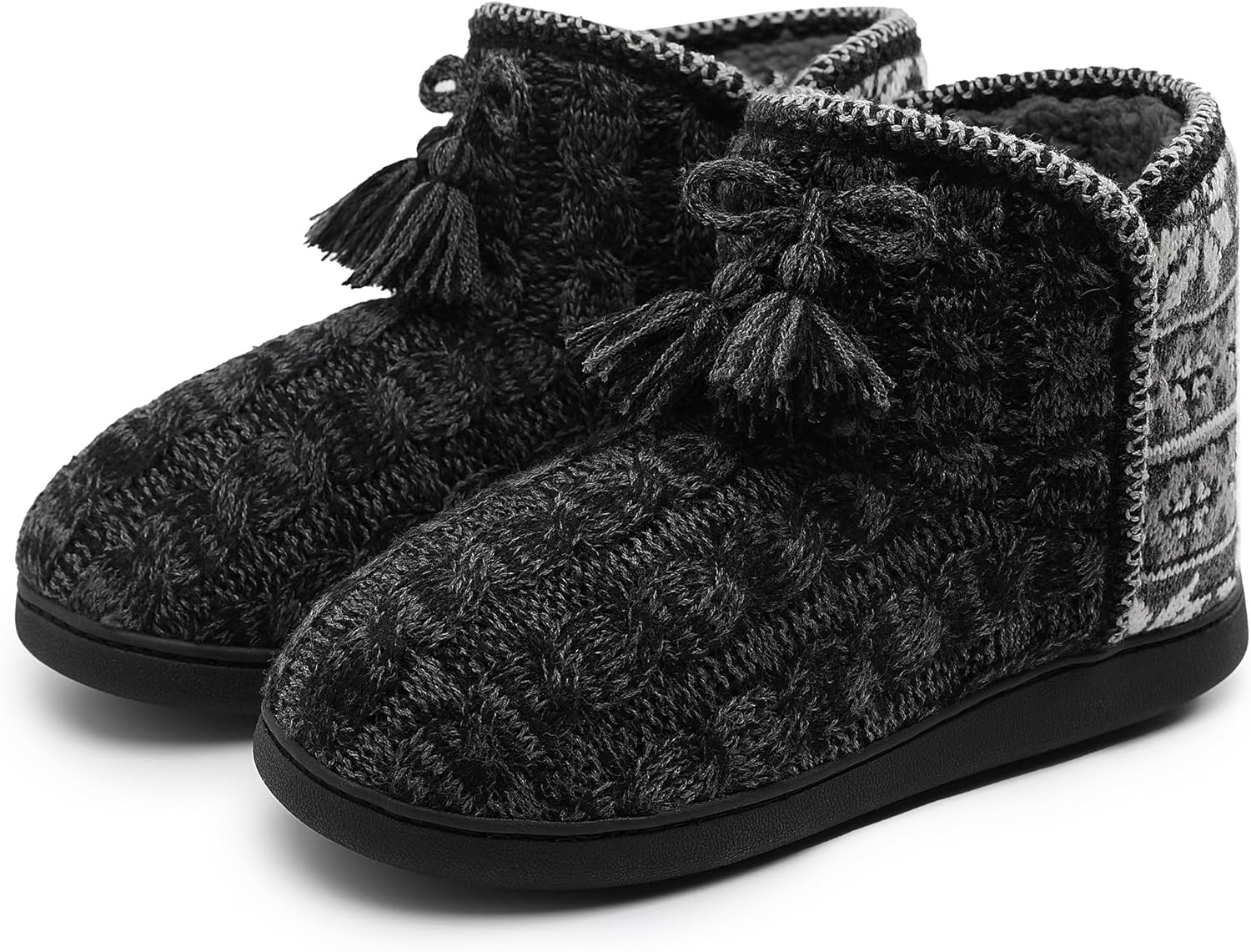 Womens Slippers Winter Warm House Shoes Knitted Fleece Faux Fur Lining Bootie slipper - Image 6