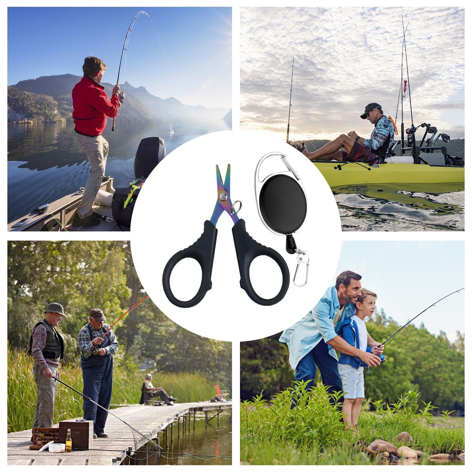 SAMSFX Ciseaux De Pêche Plaqués Titane Pour Ligne Mono Et Tressée Avec Bords Micro-dentelés, Coupe-ligne Multifonction, 16,5 Cm