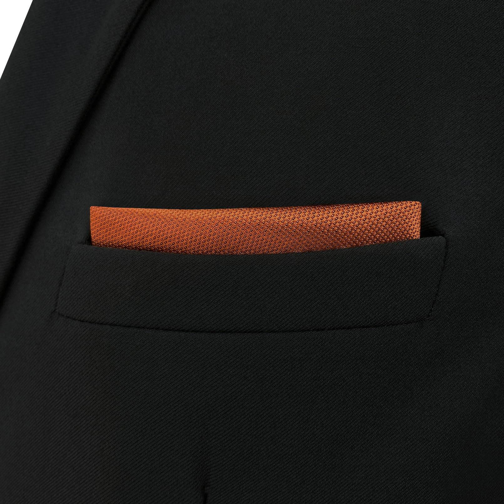 Corbatas para hombre, corbata de boda y gemelos naranja calabaza extra larga a juego bolsillo cuadrado, (12.6x12.6 Matching Pocket Square Only) 5