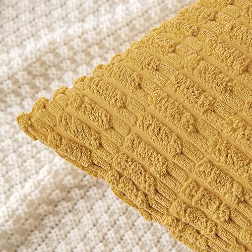 Vista 315 de MIULEE Pack of 2 Orange Corduroy Decorative Pillow Covers 20x20 Inch Soft Boho Striped Throw Pillow Covers Modern Farmhouse Home Decor for Halloween