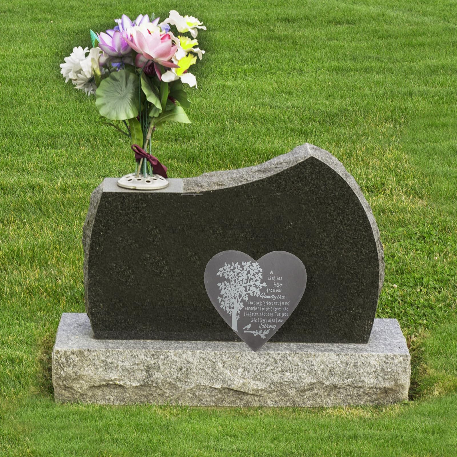 SUPVOX Piedra Conmemorativa en Corazón de Pizarra de Forma