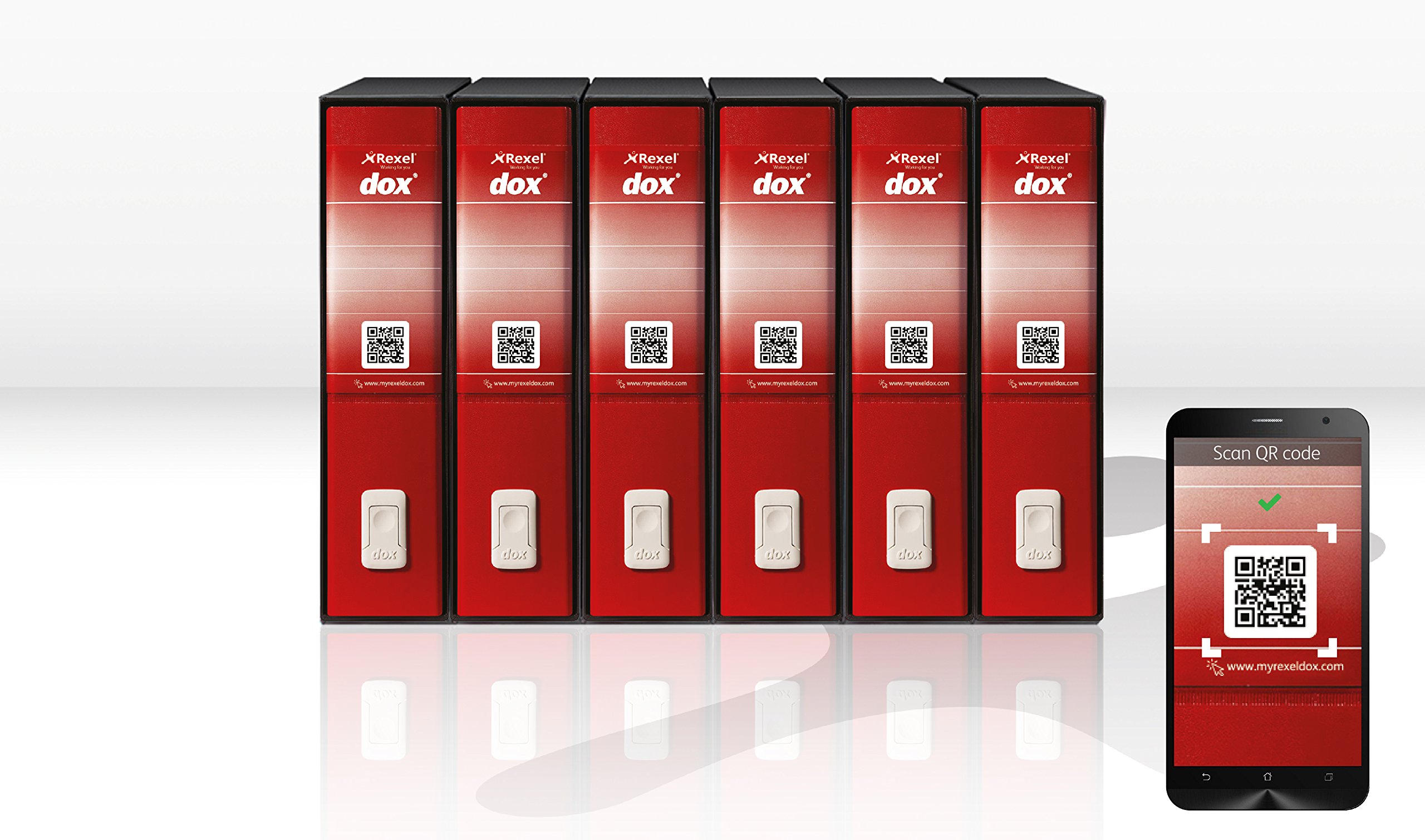 Rexel ClearView - Raccoglitore con buste trasparenti Confezione da 6 rosso