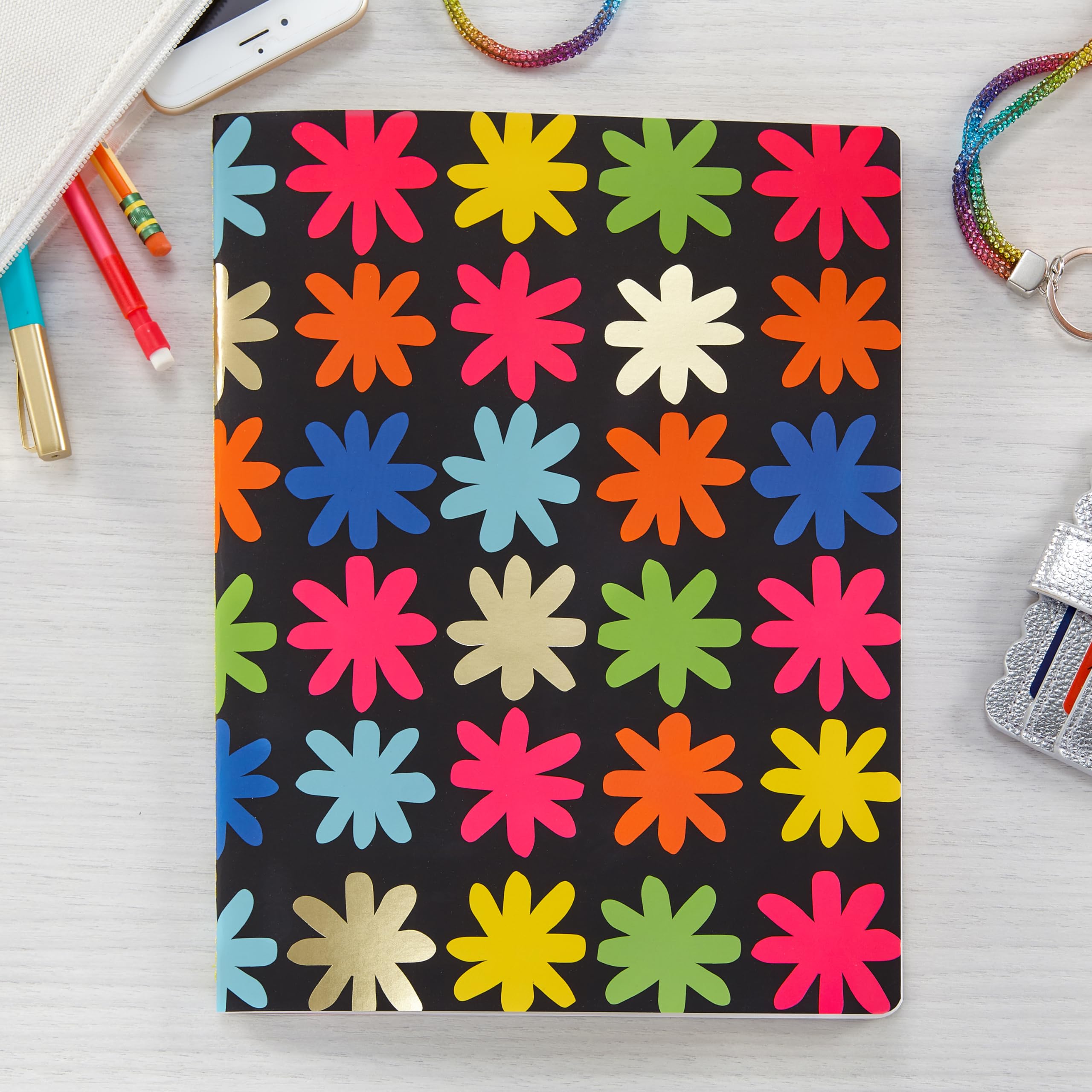 Astrobrights Undated Student Planner, 14-Month Layout, Flexible Cover, 8.5" x 11", Premium 28 lb. Paper, 200 Stickers, Daisy (91086) - Image 2