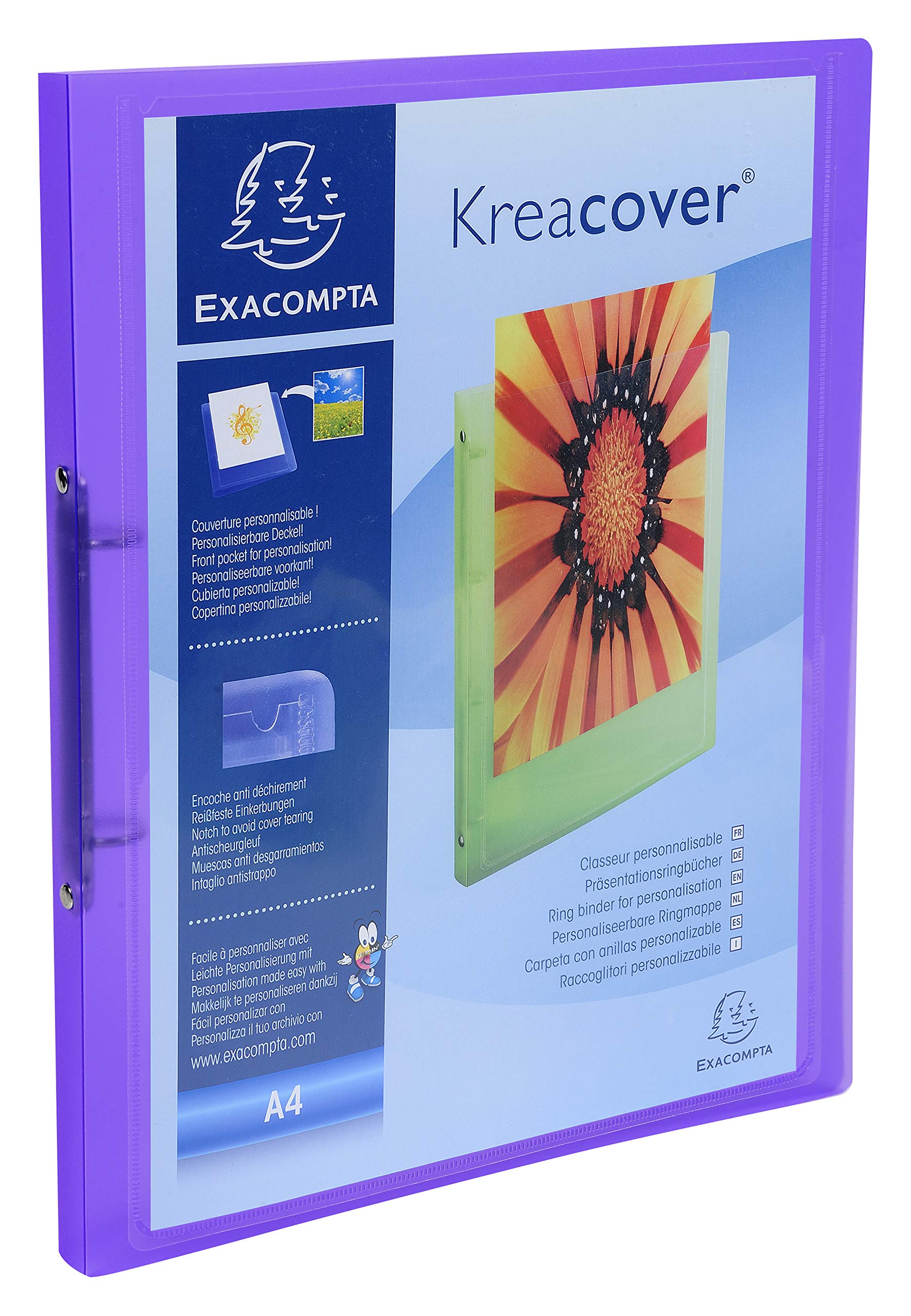 Exacompta 20 raccoglitori flessibili personalizzabili A4 2 anelli assortiti