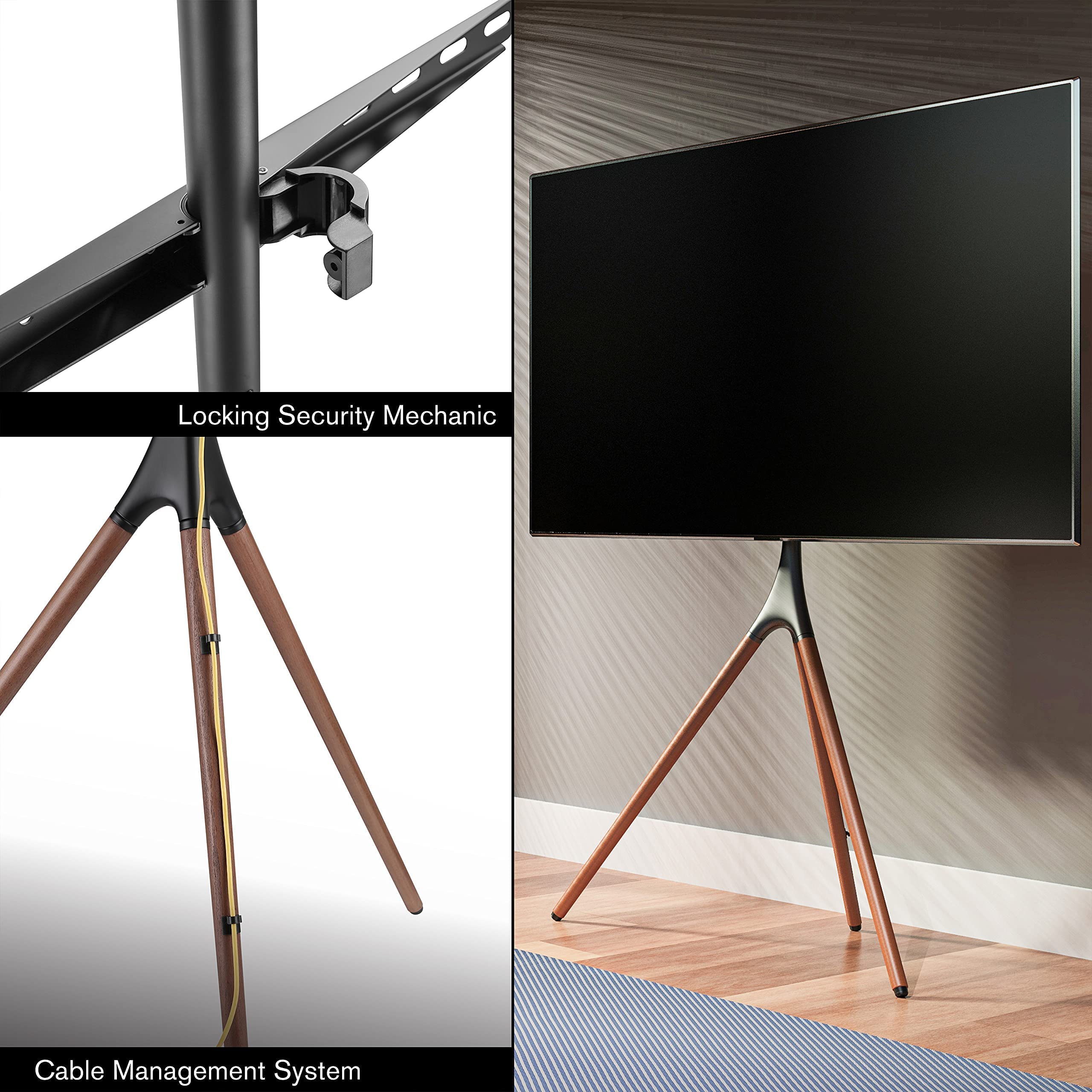 Promounts Modern TV Floor Stand, Universal TV Mount with 180° Swivel