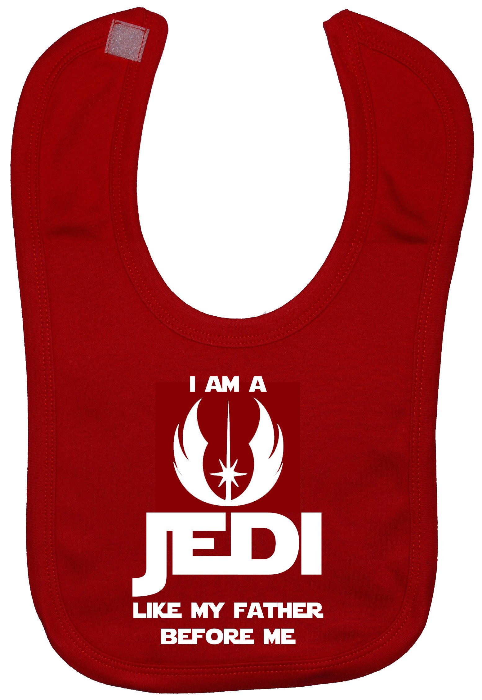 Acce Products I Am a Jedi Like My Father Before Me Baby Feeding Bib Touch Attached 0 to approx 3 Years - Red โ image 1