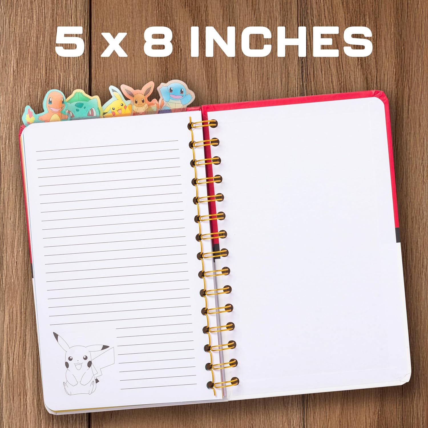 Silver Buffalo Pokemon Pokeball Starters Spiral Tabbed Notebook, 8 x 5 Inches - Image 4