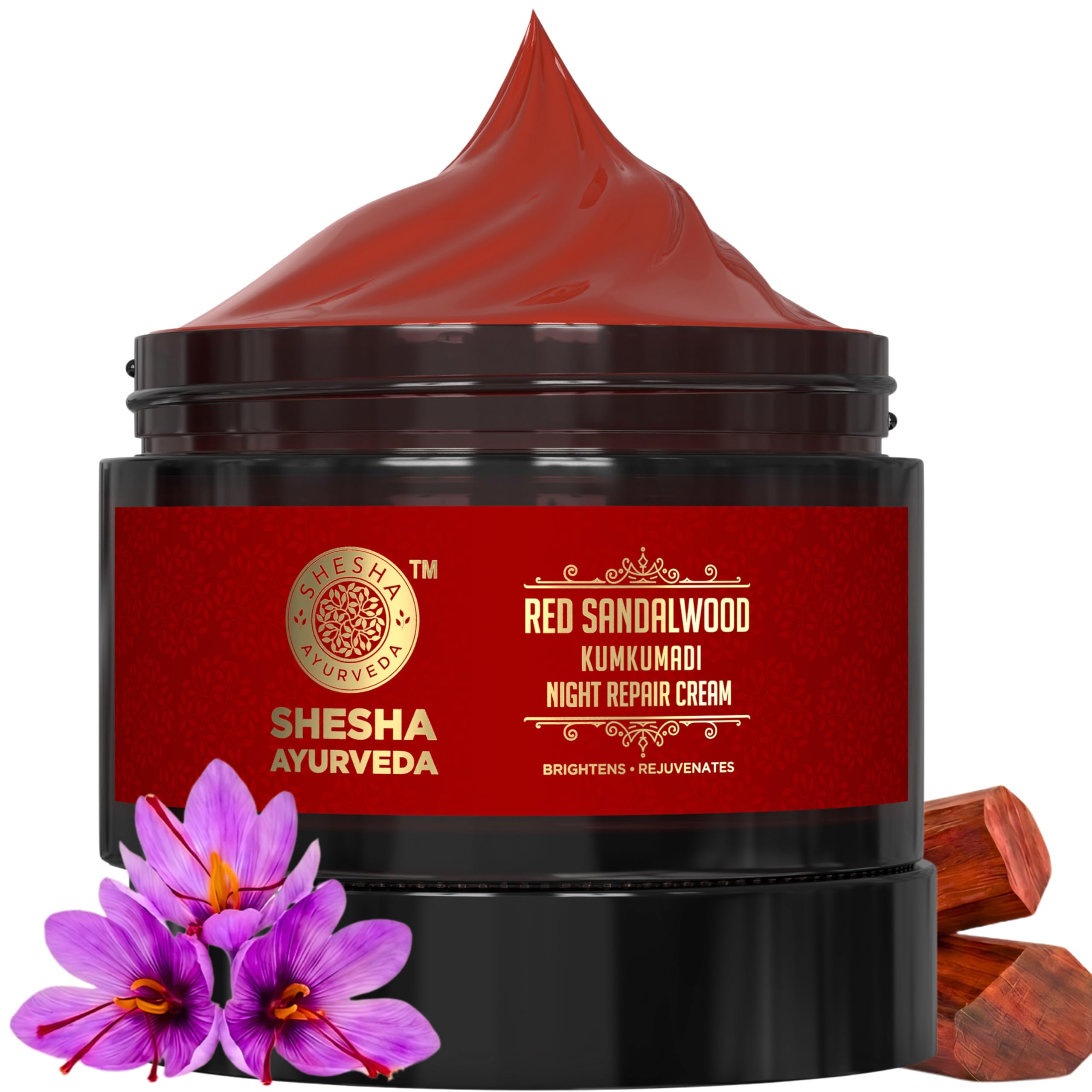 SHESHA AYURVEDA Red Sandalwood Skin Brightening & Night Repair Cream (50G)-image-7