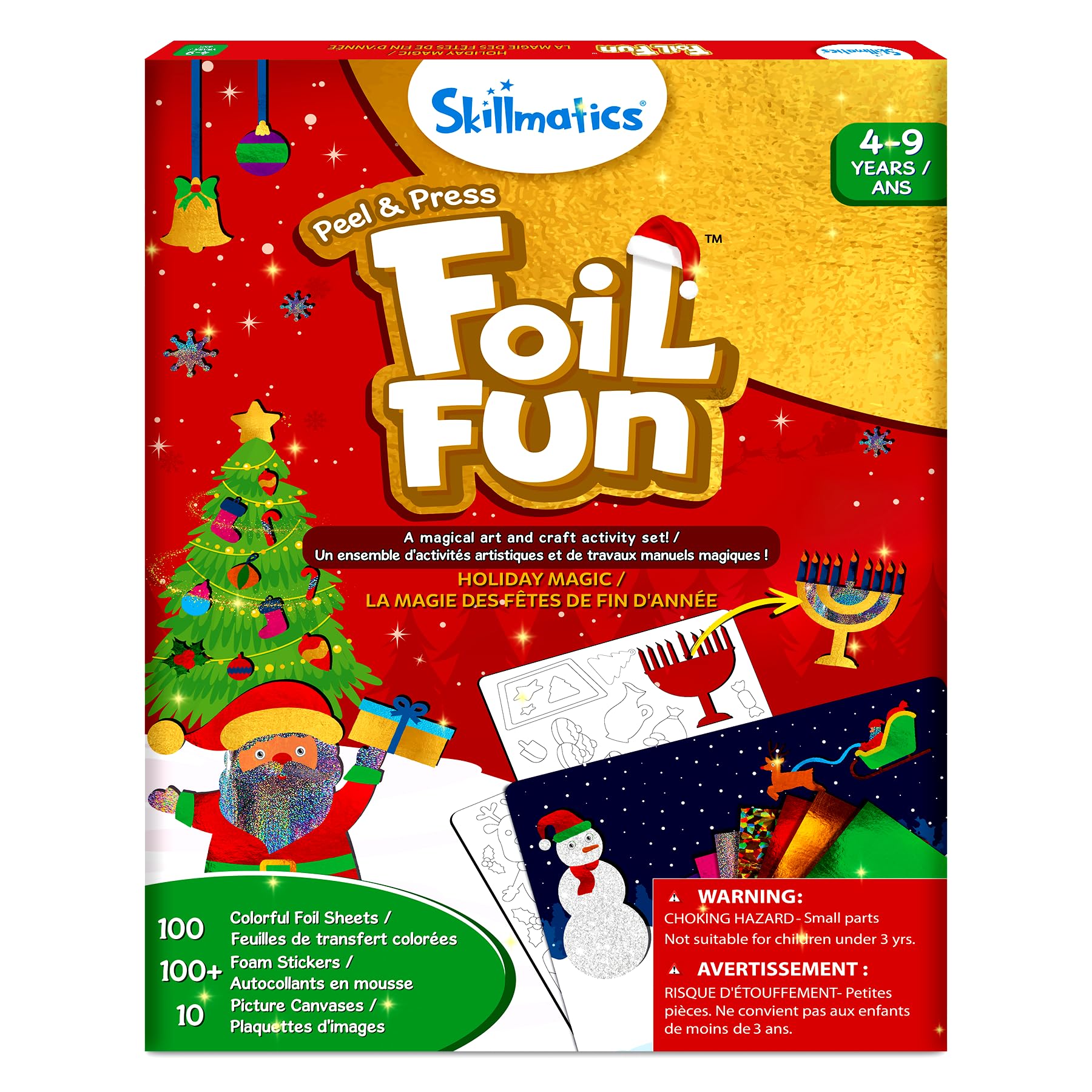Skillmatics Foil Fun - Holiday Magic, No Mess Art for Kids, Christmas Craft Kits & Supplies, DIY Creative Activity, Travel Toys, Gifts for Boys & Girls Ages 4, 5, 6, 7, 8, 9