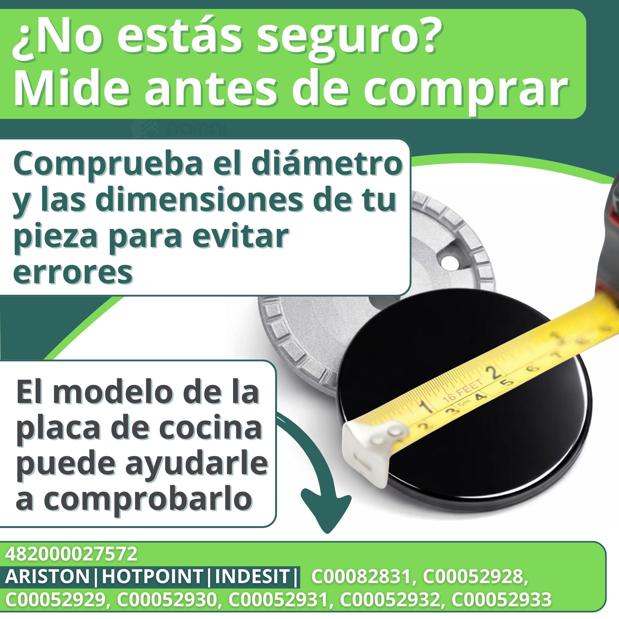 NAMAI - Juego de 4 Tapa Cocina Gas + 4 Quemador de Gas, Compatibilidad Universal, Recambios Para Cocinas de Gas, Cocina Gas Accesorios, Fáciles de Instalar
