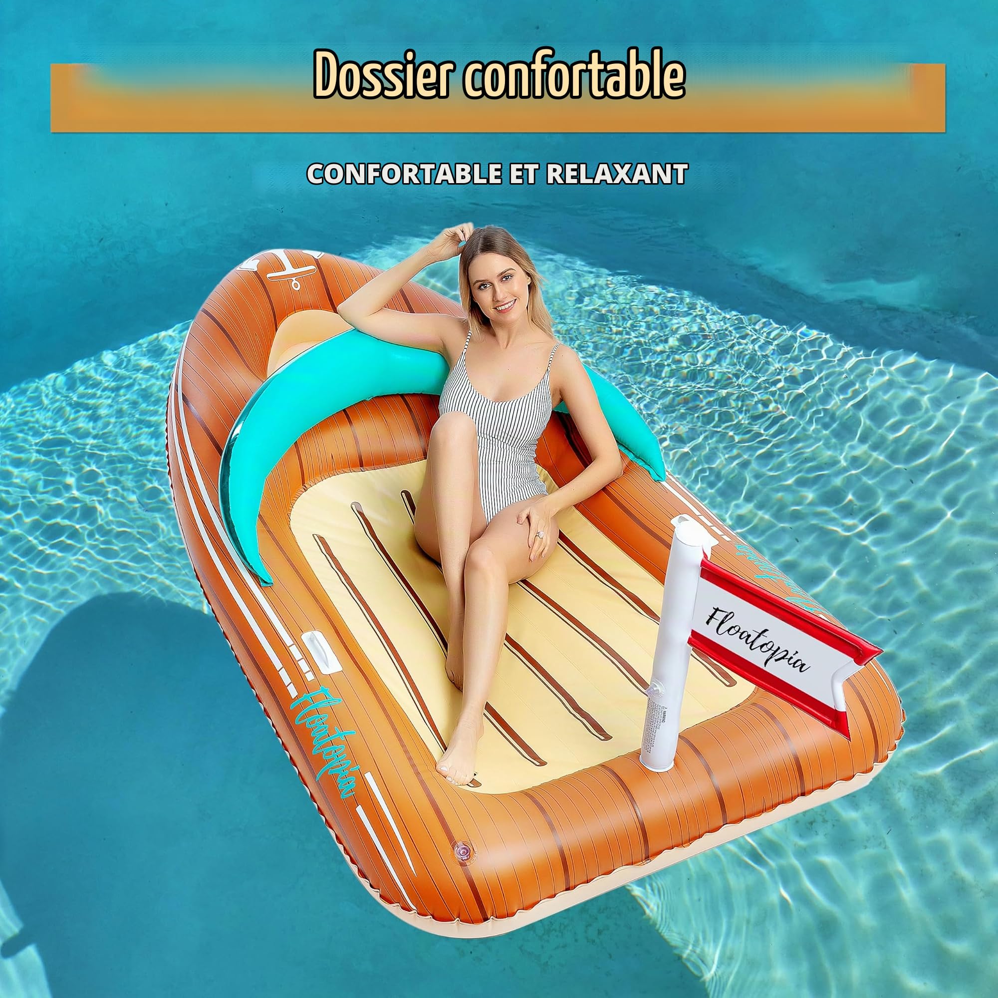 JOYIN Flotteur Gonflable Bateau de Piscine avec Le Refroidisseur Renforcé, Radeau de Salon de Partie de Piscine d'été, Jouets de décorations