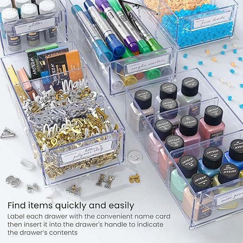 Miniatura 2 de ARTEZA Armario de almacenamiento de 16 cajones 177 x 82 x 109 pulgadas blanco cajones de plástico con tapones organizador de múltiples