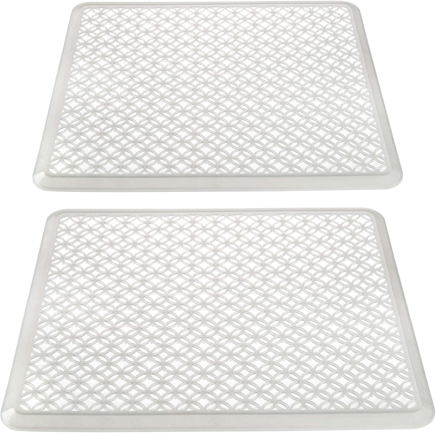 HomeX EVA Set of 2 Rubber Sink Mats with Drainage Holes, Drying Rack