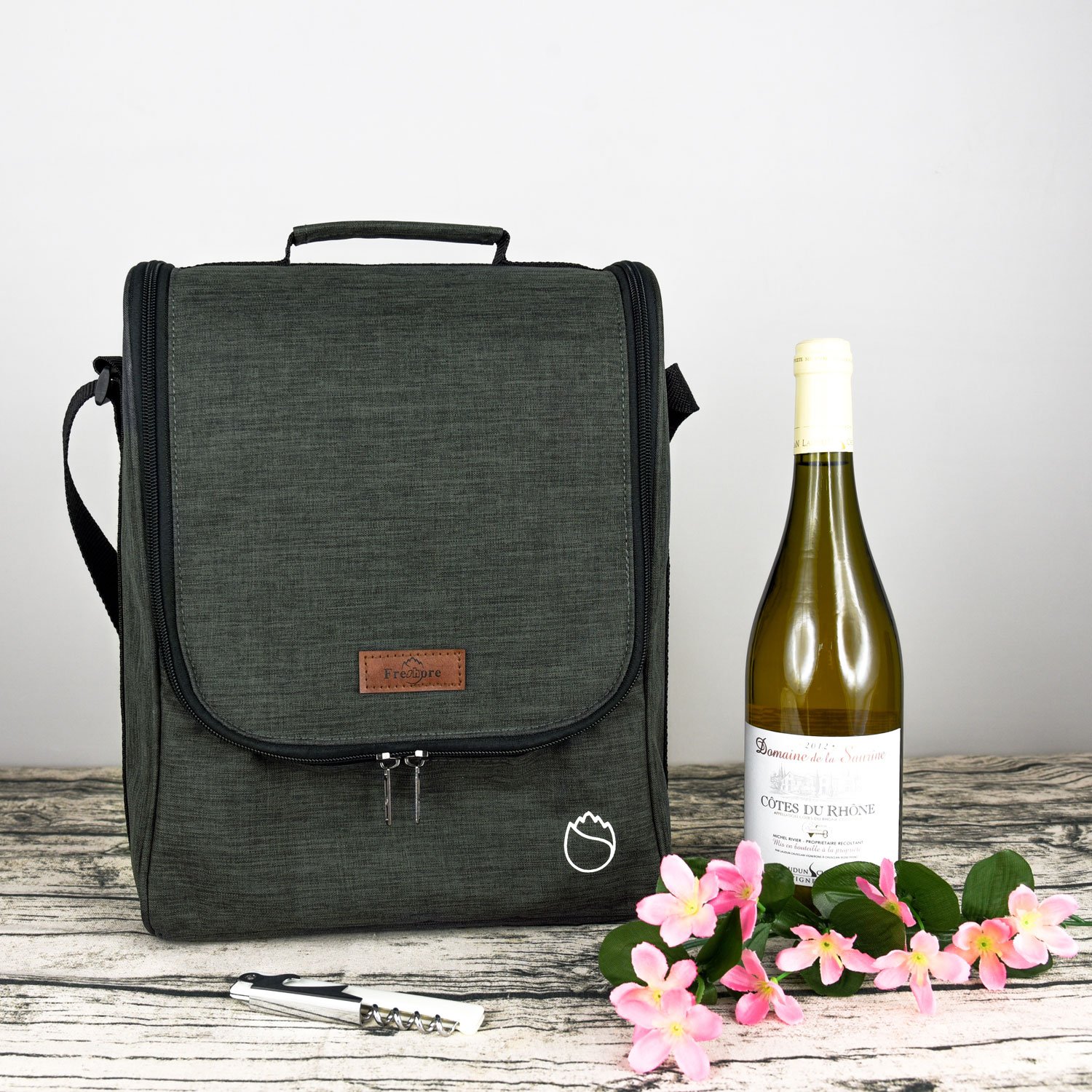 3 Wein-Reise-große Flasche Isoliertaschen-Tasche als Lehrer- / Paar- / Mitarbeiter-Geschenke - Pfeil-Grün
