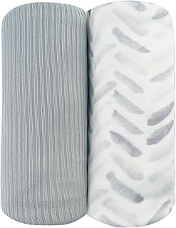 Viviland Jersey Swaddle Blanket, Ultra Soft Stretchy Receiving Blanket, Newborn Swaddle Wrap for Boys & Girls, 40 x 30 inches, 2 Pcs