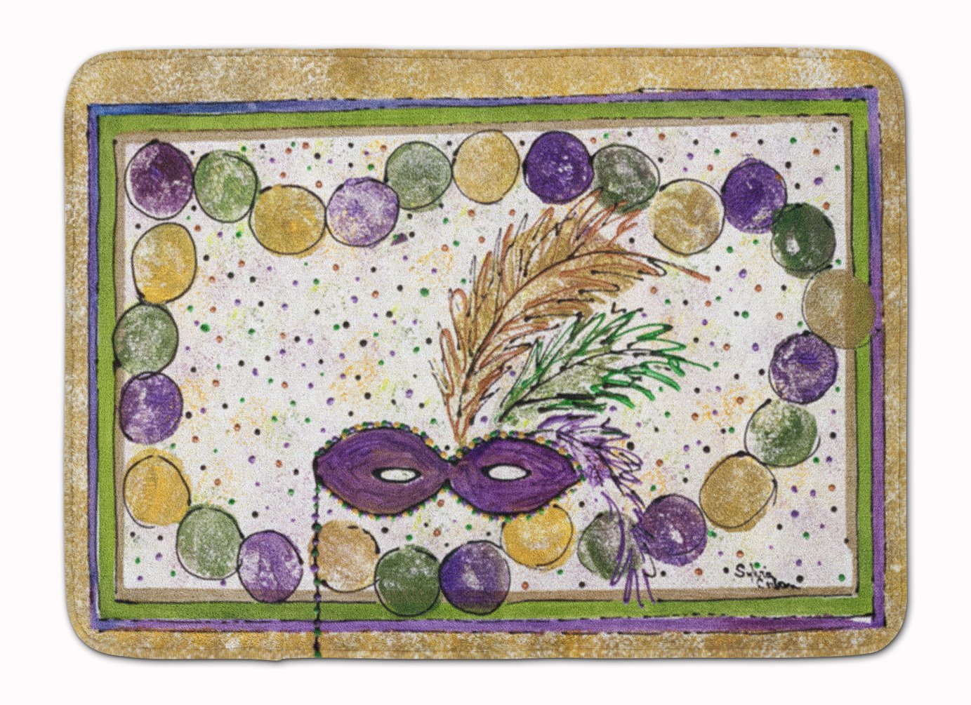 Tapis de sol Perles de Mardi Gras en tissu haute qualité 48,3x68,6 cm résistant et durable