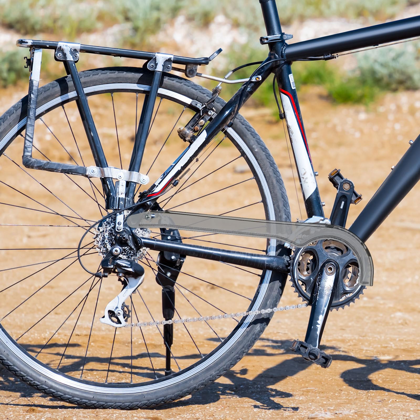 Protection de chaîne de vélo - Résistante à l'huile - Noir - Pour VTT et vélo de route - Montage facile