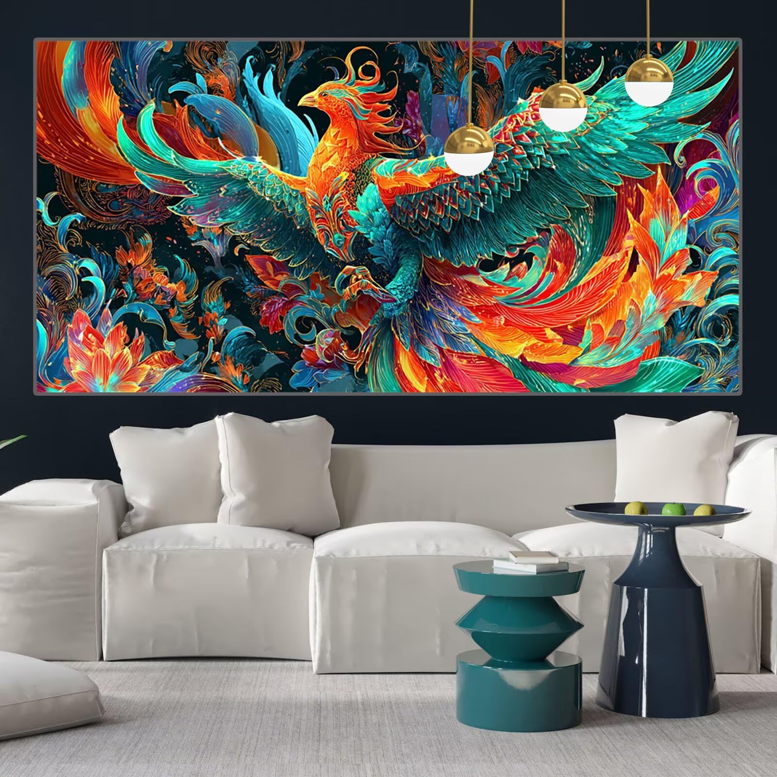 Kolorowa sztuka diamentowa 80 x 160 cm duży obraz diamentowy feniks kryształ sztuka zestawy do malowania dorosłych, pełne kwadratowe wiertło kryształ haft klejnot stras haft krzyżykowy zdjęcia
