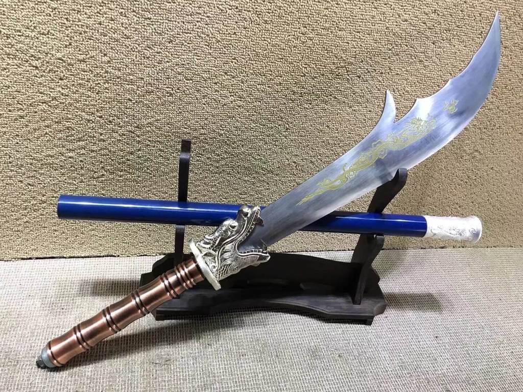 Guandao,Kwan Dao,High Carbon Steel Blade,Leather Scabbard,Length 52inch