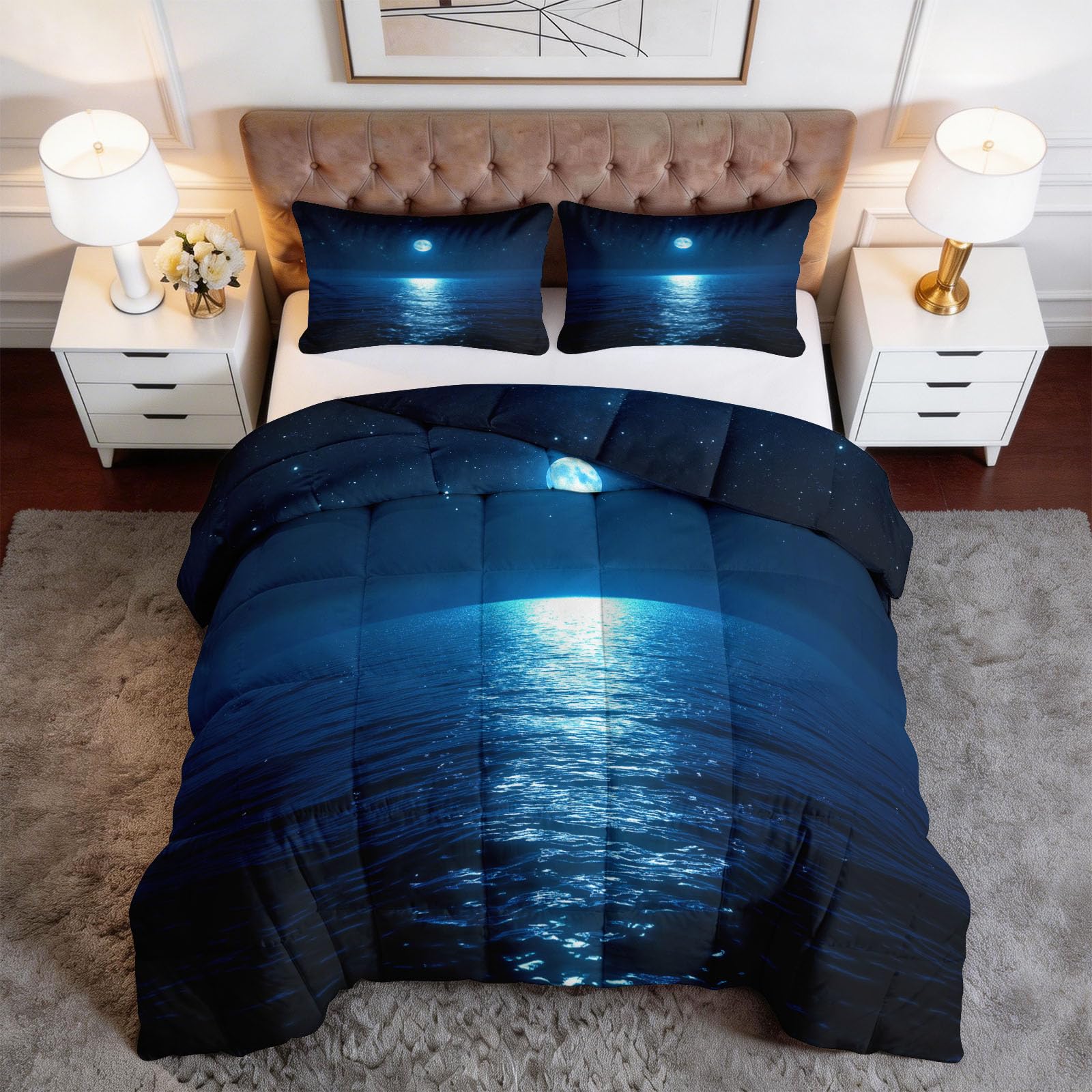 Edredón de 135 x 200 cm, para las 4 estaciones, diseño de cielo de fantasía, reversible, suave, para todo el año, ondas, rayas, cielo nocturno, galaxia, edredón sin funda utilizable, lavable, con