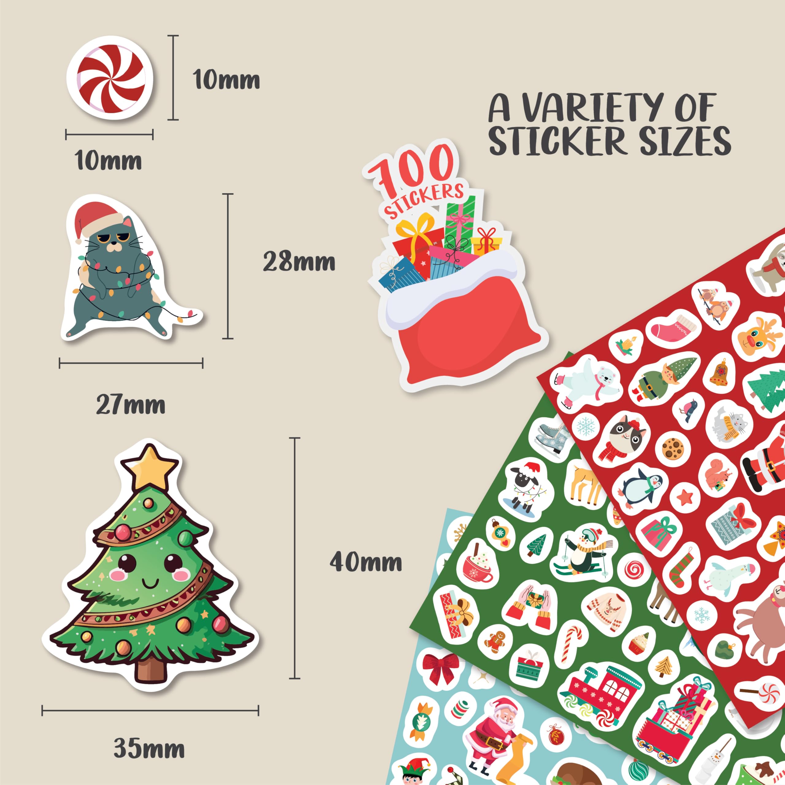 Christmas Stickers, Over 700 Premium Gloss Paper Stickers for Children, Festive Xmas Decorations for Crafts Scrapbooks - Image 3