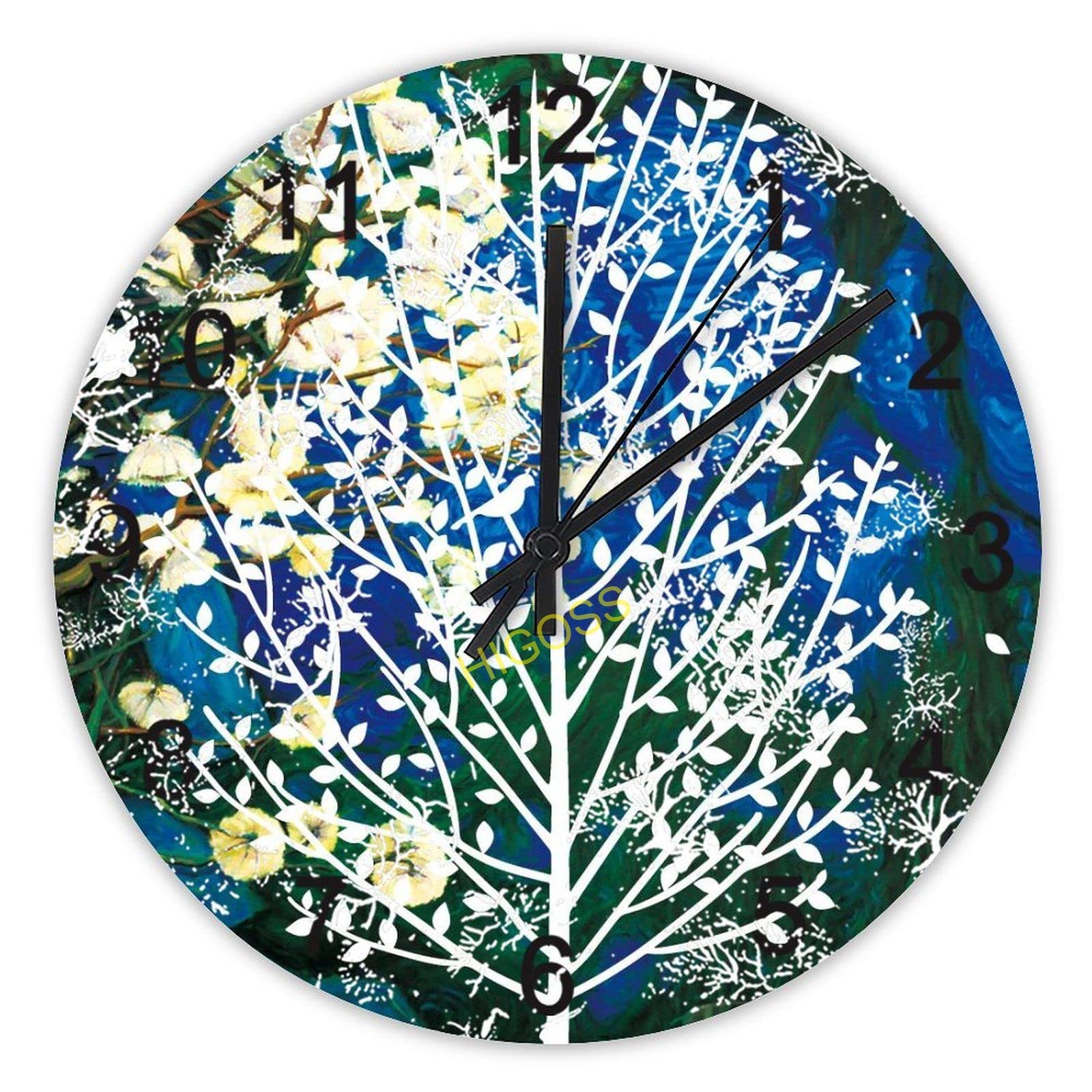 Magnifique horloge murale rustique avec grand cadran en bois de 38cm haut de gamme