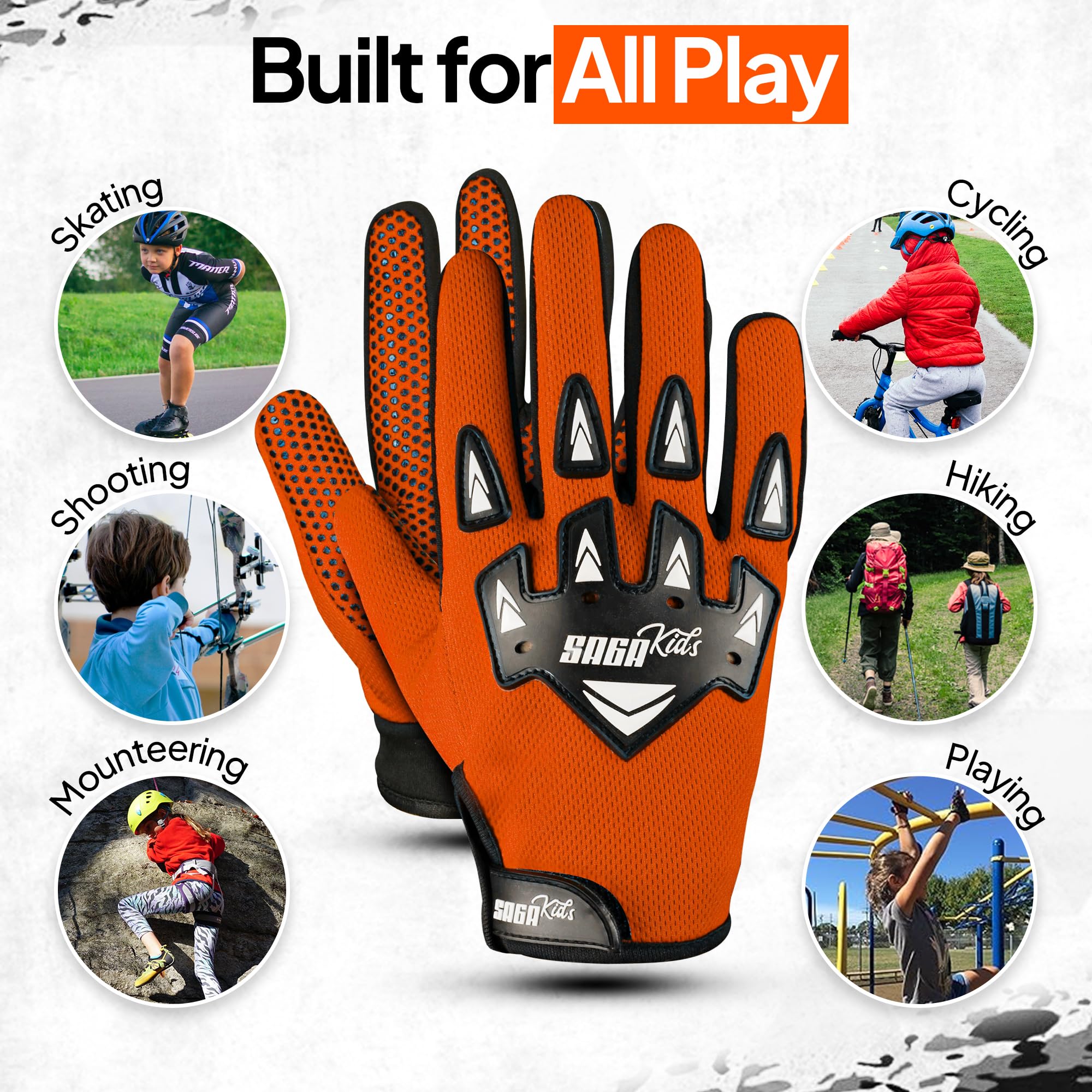 Guantes de Moto para Niños con Máxima Protección – Guantes Motocross, BMX y Dirt Bike con Agarre Antideslizante, Cómodos y Resistentes para Jóvenes Campeones